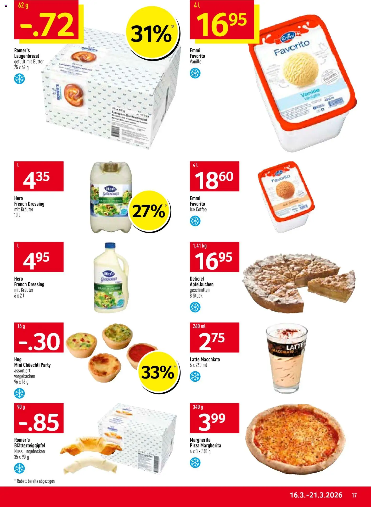 Prodega aktionen – gültig ab 16.03.2026 | Seite: 17 | Produkte: Dressing, Butter, Pizza