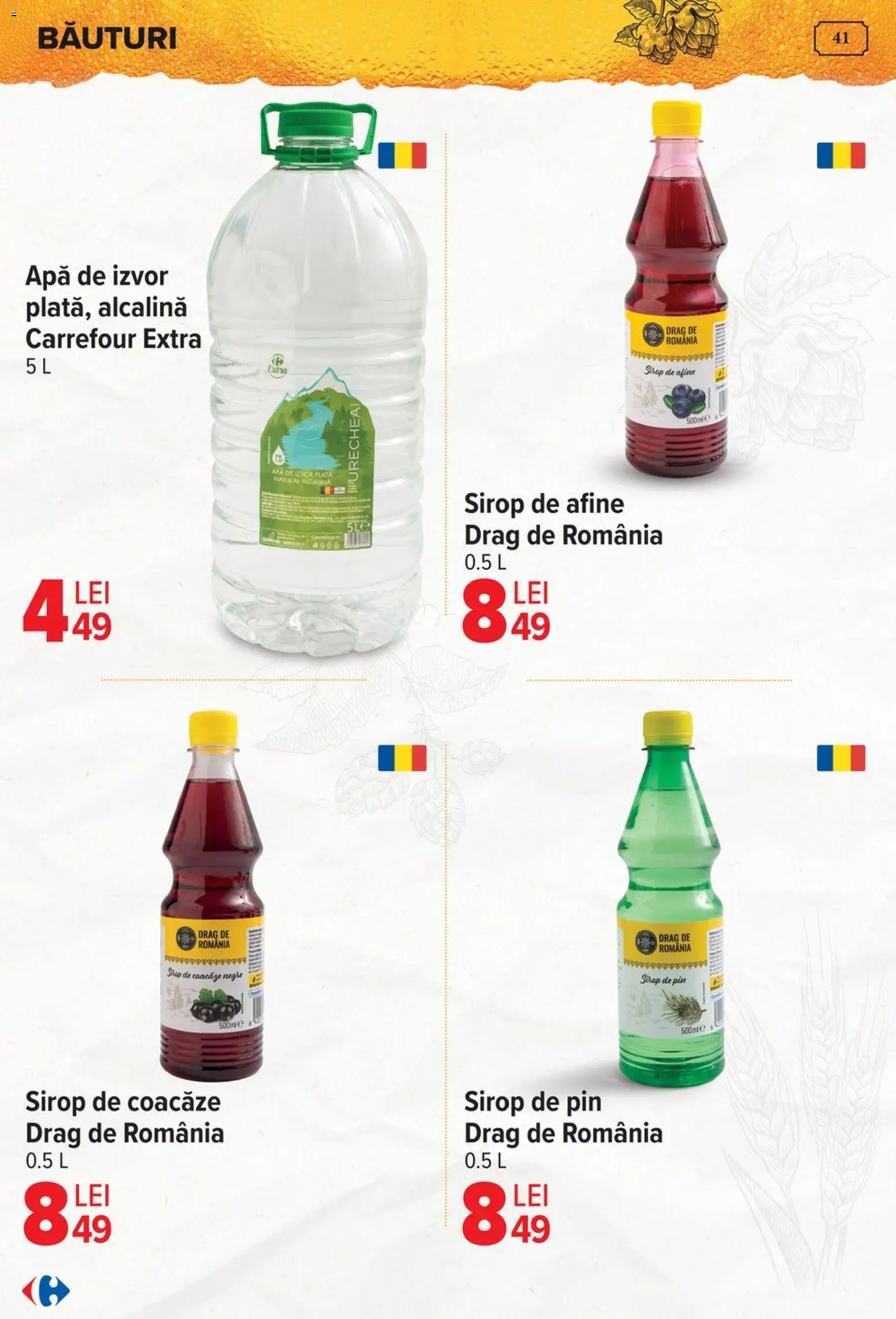 Noul catalog Carrefour – valabil de la 15.04.2026 | Pagină: 41 | Produse: Afine, Sirop, Apă
