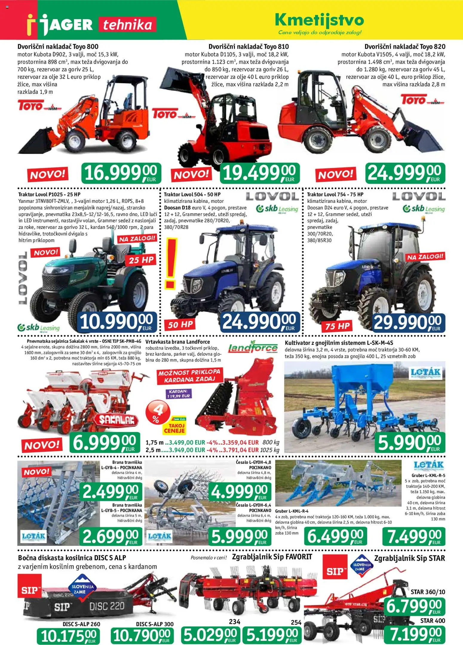 Novi Jager katalog ponudbe – veljaven od 18.03.2026 | Stran: 8 | Izdelki: Teza, Kosilnica, Olje