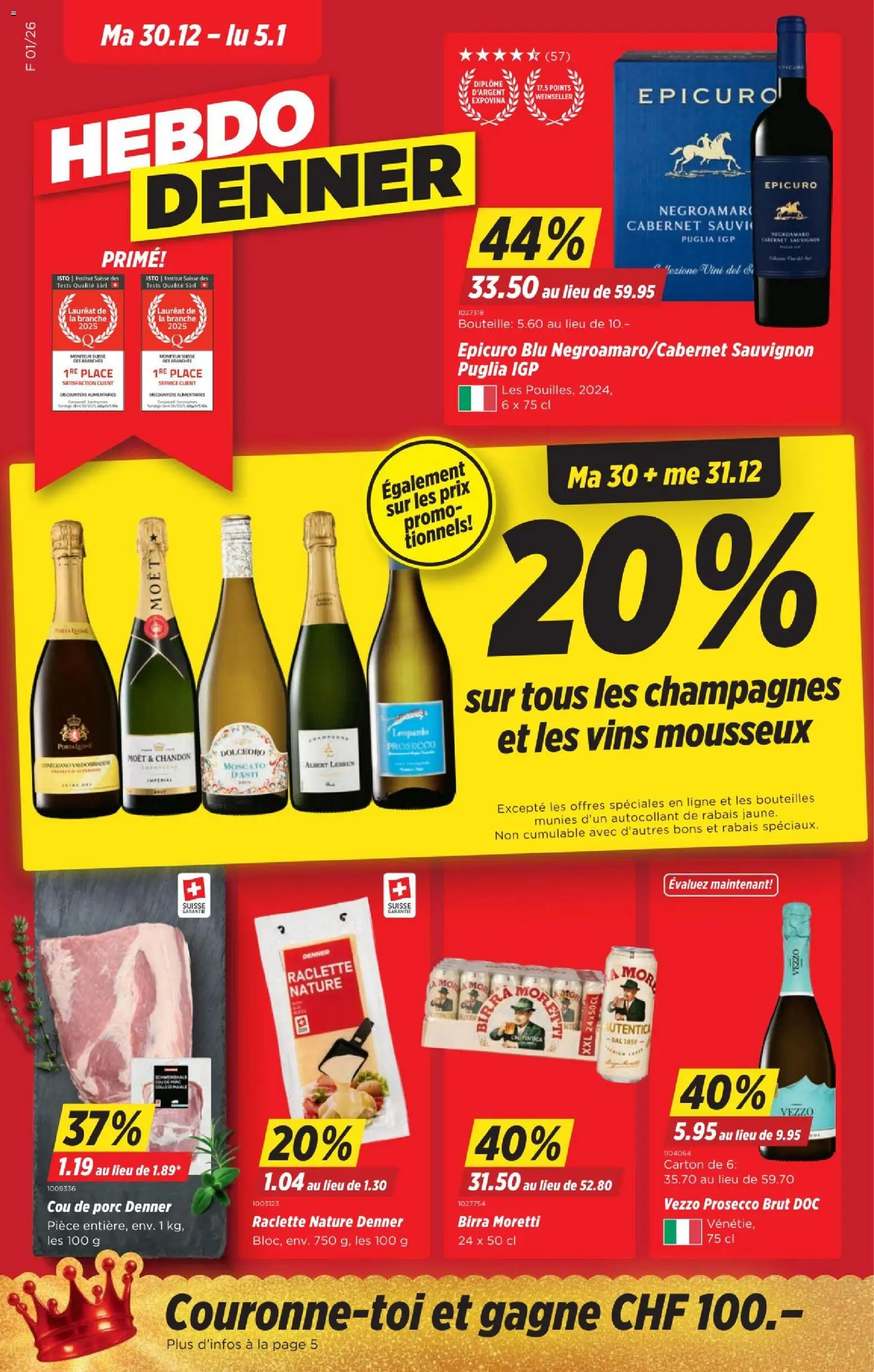 Denner Aktionen FR – gültig ab 30.12.2025 | Seite: 1 | Produkte: Raclette