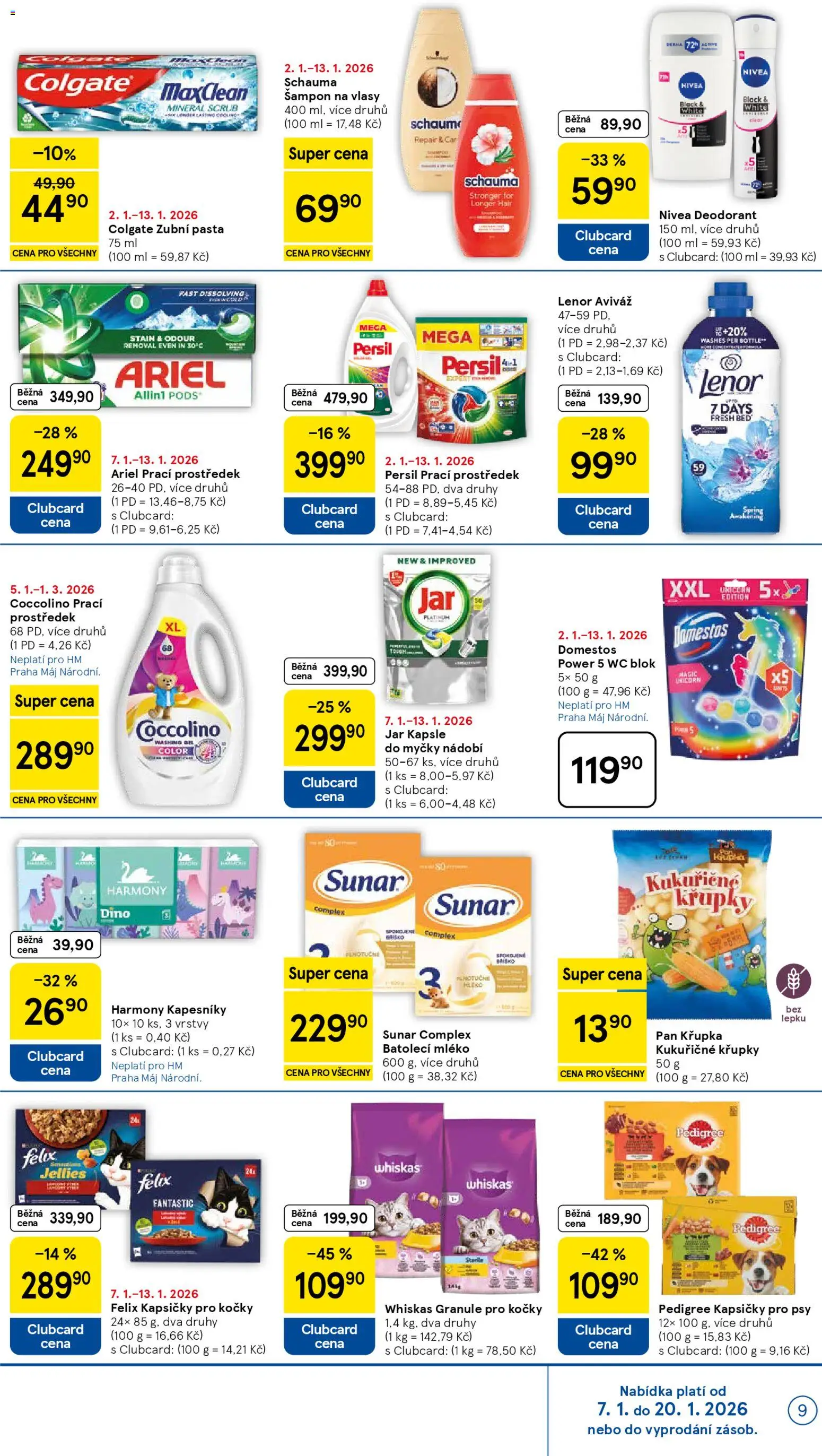 Tesco leták - Hypermarket od 07.01.2026 | Strana: 9 | Produkty: Aviváž, Coccolino, Blok, Domestos