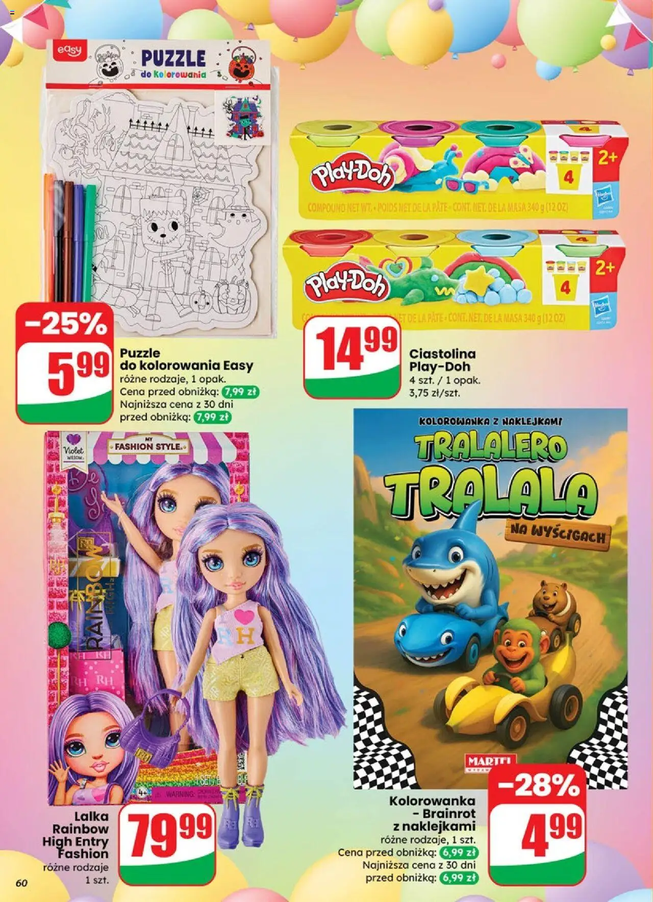 Dino Gazetka od 15.10.2025 | Strona: 60 | Produkty: Lalka, Ciastolina play-doh