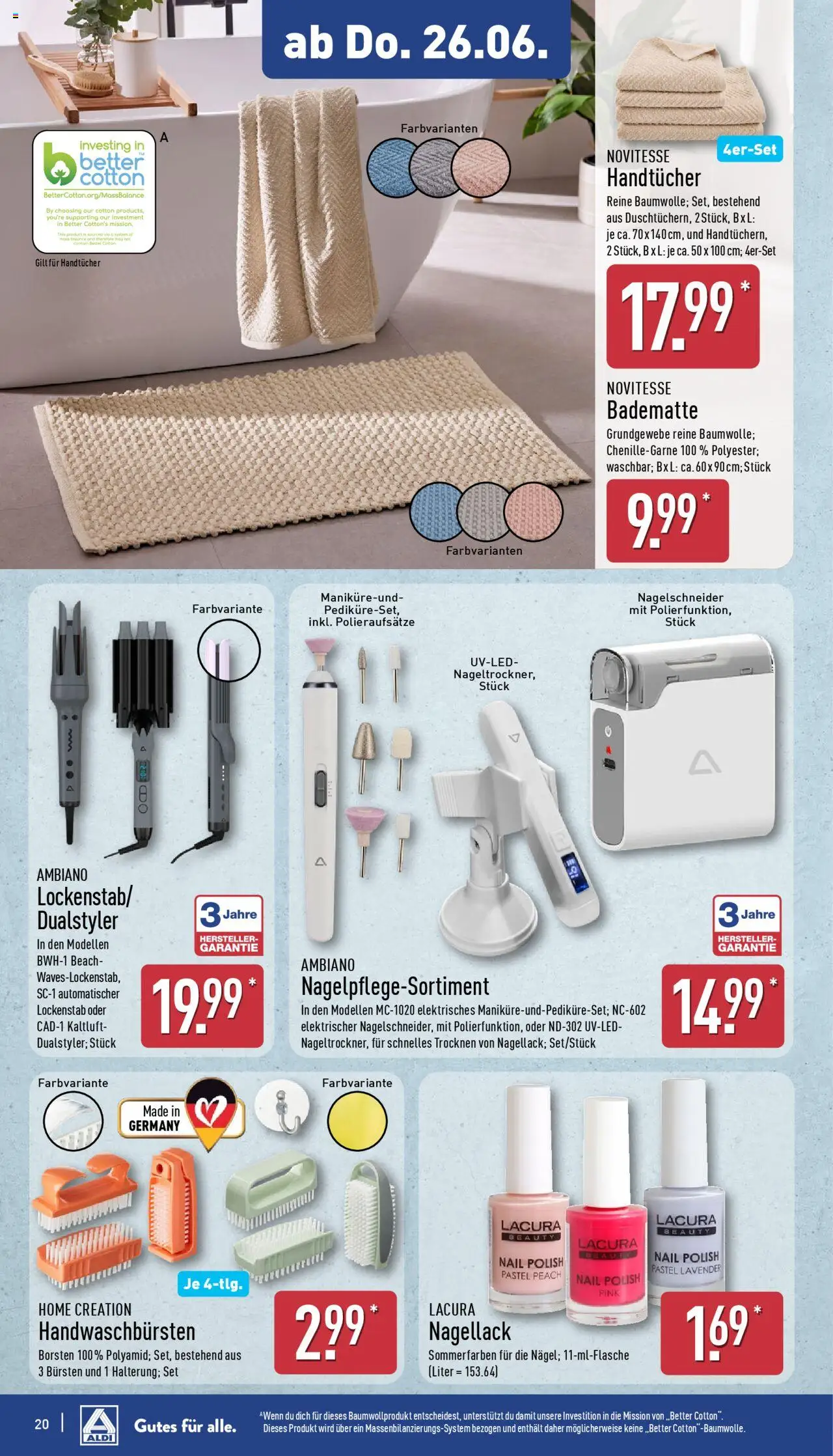 Aldi Prospekt 	 - gültig ab dem 23.06.2025 | Seite: 24 | Produkte: Lockenstab, Nagellack, Home creation
