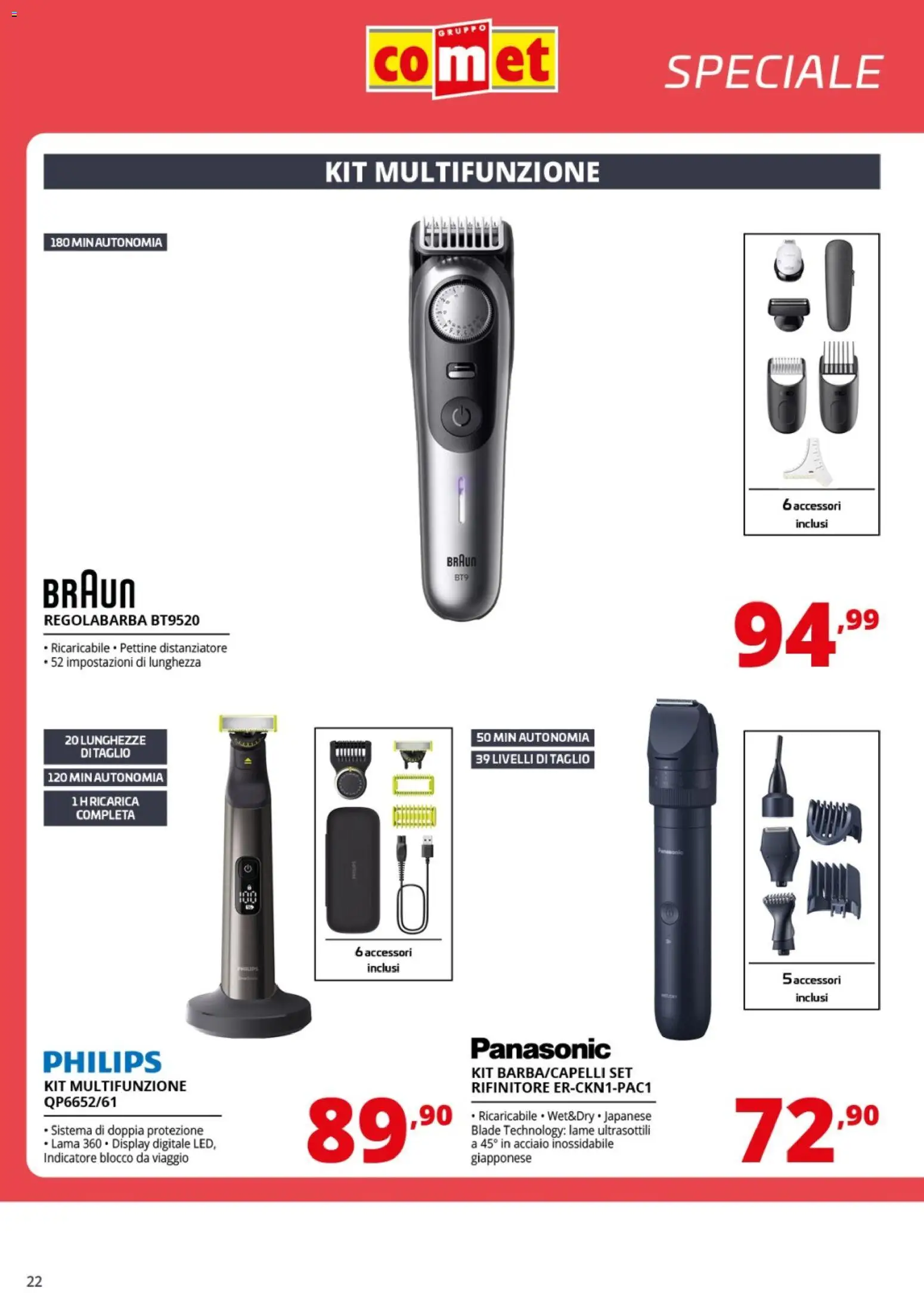 Volantino Comet del 06.03.2026 | Pagina: 22 | Prodotti: Pettine, Regolabarba