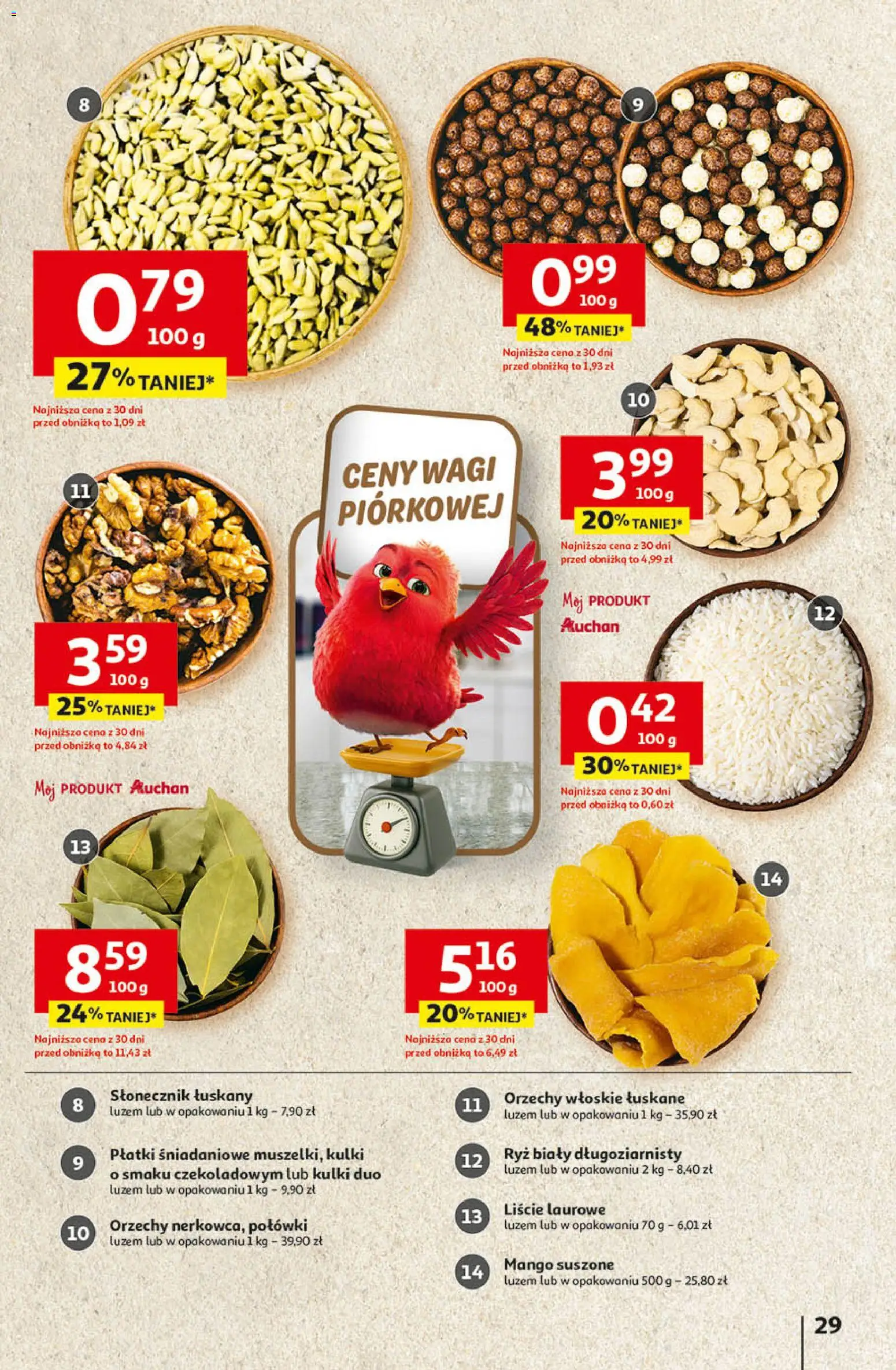 Auchan - Gazetka 30 Lat Hipermarket  od 09.04.2026 | Strona: 29 | Produkty: Mango, Płatki śniadaniowe, Orzechy włoskie, Płatki