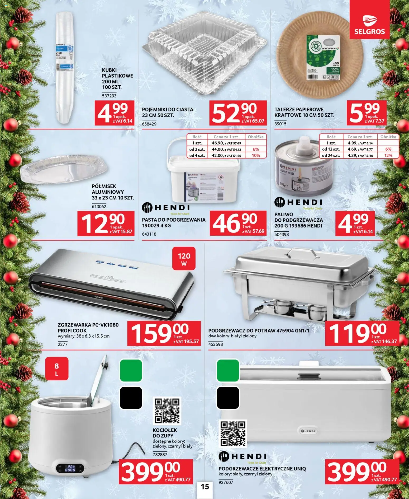 Selgros cash&carry Gazetka - Oferta dla gastronomii od 04.12.2025 | Strona: 15 | Produkty: Talerze