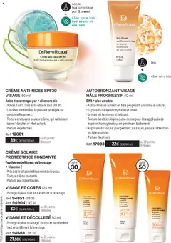 Stanhome - Prévisualisation de AUTOBRONZANT VISAGE HÂLE PROGRESSIF 40 ml, DHA + aloe vera bio. Action Procure au teint un hâle progressif, uniforme et naturel. La peau du visage est hydratée et lissée. Le teint est lumineux et éclatant. Texture émulsion légère qui se masse pour être appliquée de manière homogène tout en pénétrant facilement. Application 1 fois par jour pendant 2 à 3 jours, jusqu'à l'obtention du hâle souhaité. Parfum floral vert. valide à partir de 08.09.2025 | Page: 85