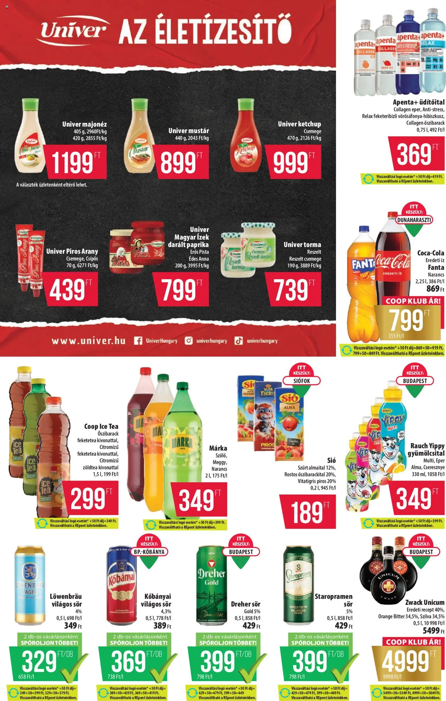 COOP akciós ujság - amely érvényes a következő dátumtól: 12.03.2026 | Oldal: 10 | Termékek: Gyümölcsital, Dreher sör, Tea, Majonéz