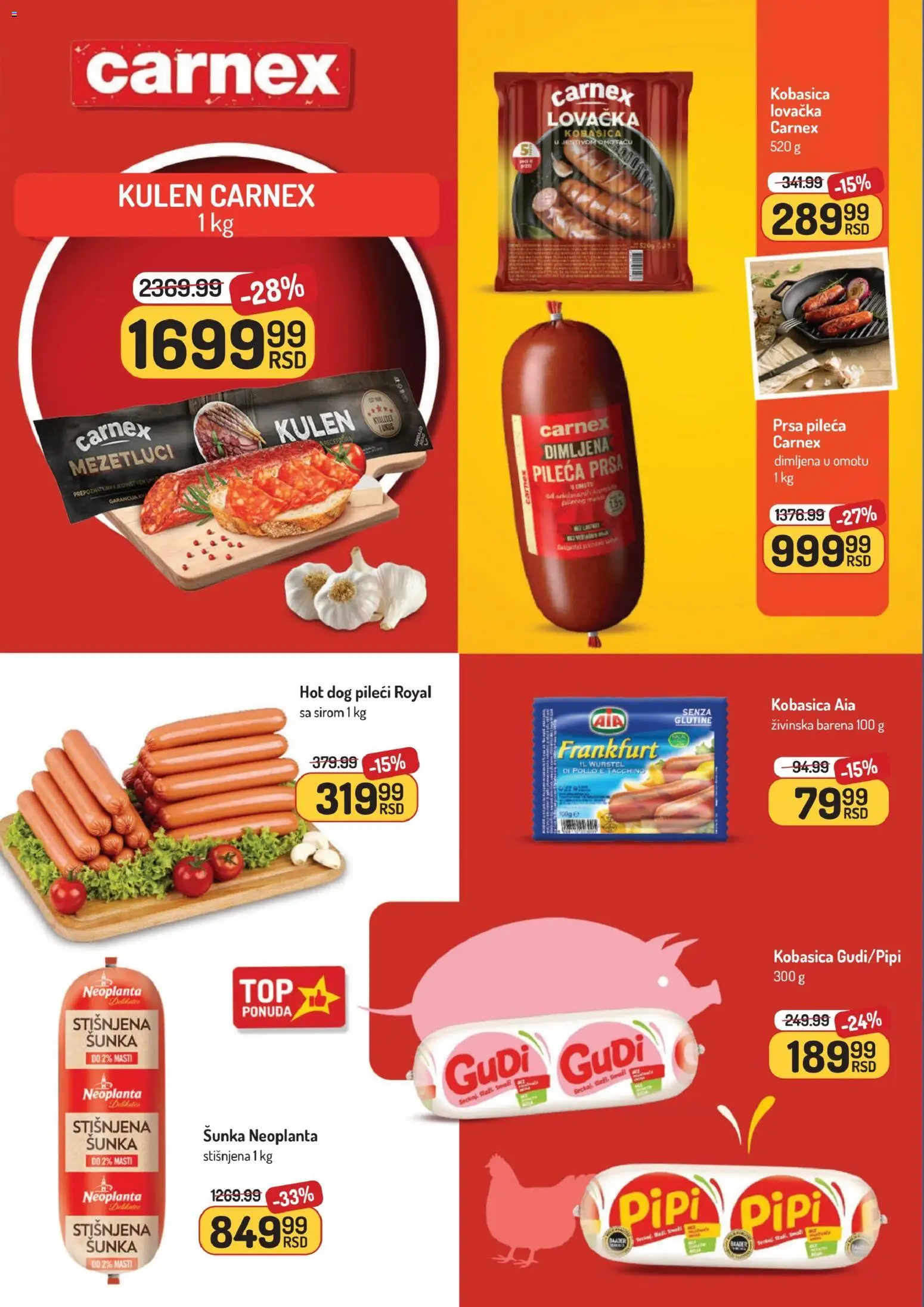 Aman katalog - važi od 24.11.2025 | Strana: 4 | Proizvode: Pileća prsa, Kulen, Šunka, Kobasica