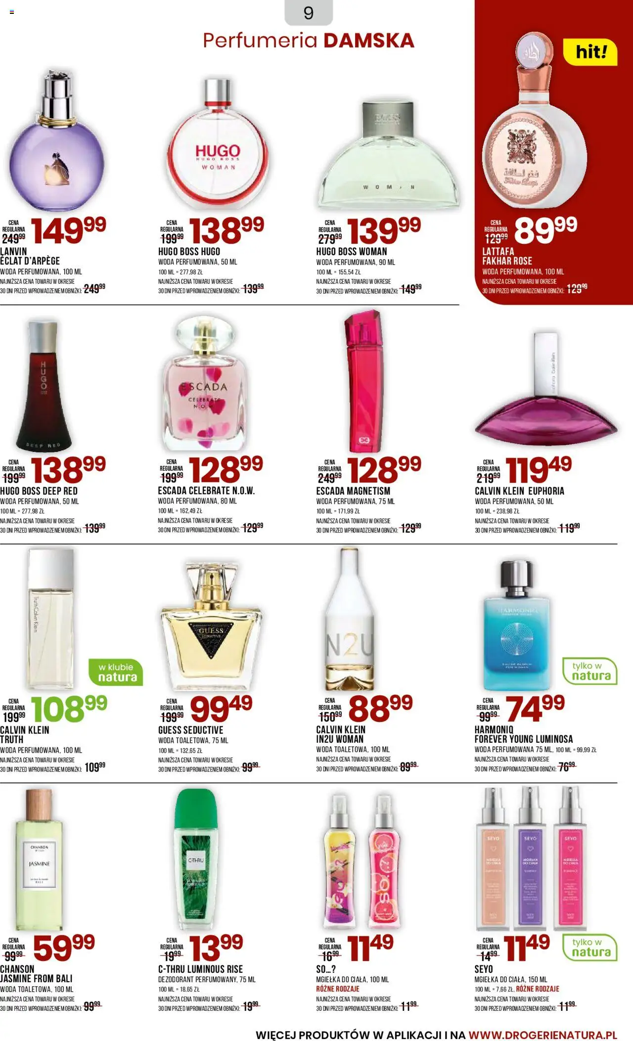 Drogerie Natura Gazetka od 22.08.2025 | Strona: 9 | Produkty: Body, Dezodorant, Woda