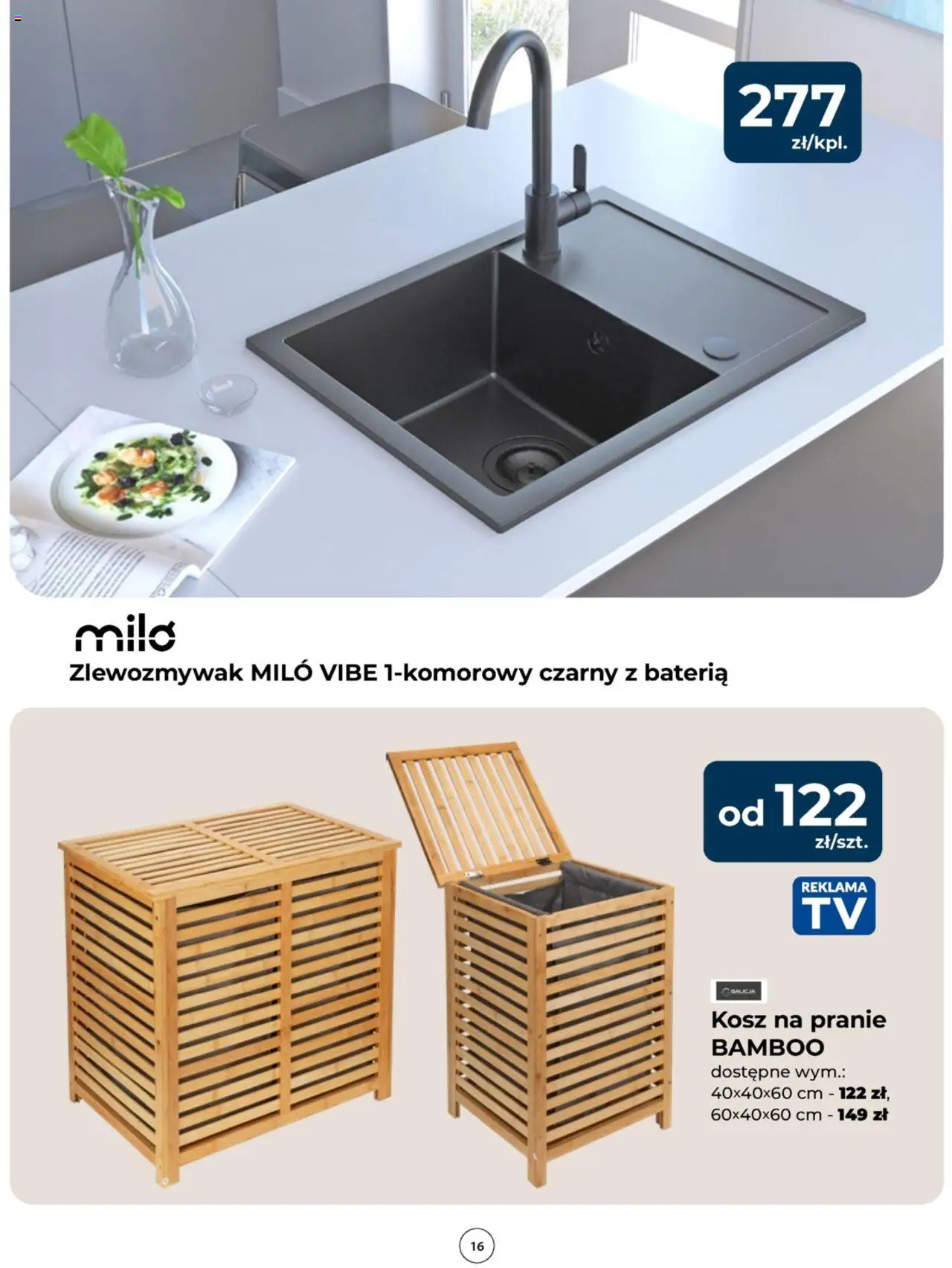 Mrówka Gazetka - Malbork od 07.08.2025 | Strona: 16 | Produkty: Bateria, Kosz, Kosz na pranie