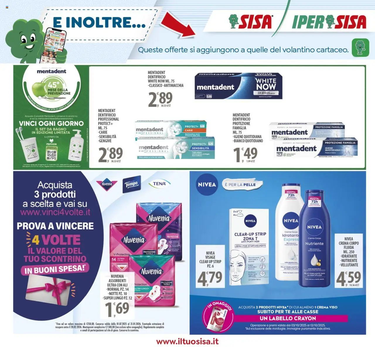 Volantino SISA del 03.10.2025 | Pagina: 18 | Prodotti: Crema, Tè, Crema viso, Bagno
