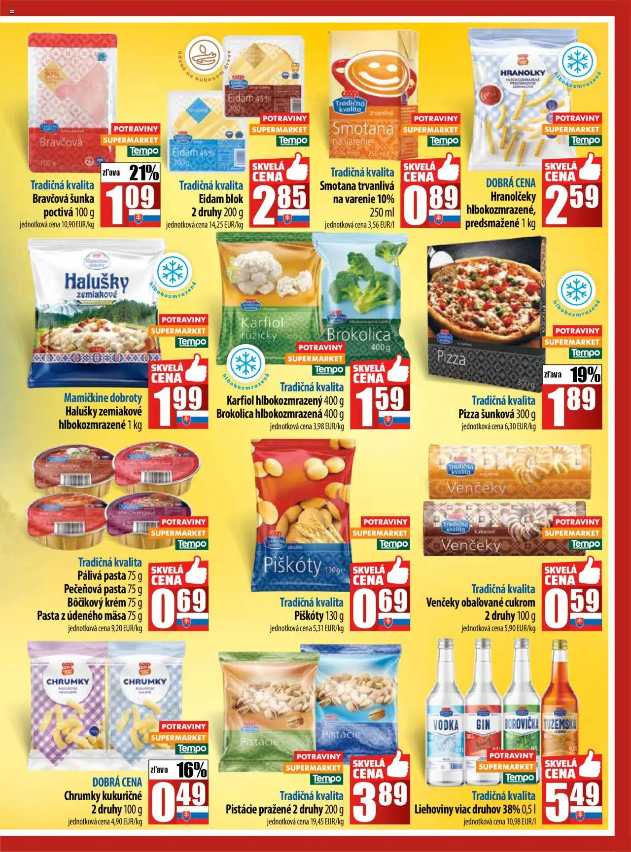 COOP Jednota leták │ platný od 07.08.2025 | Strana: 3 | Produkty: Šunka, Borovička, Eidam, Vodka