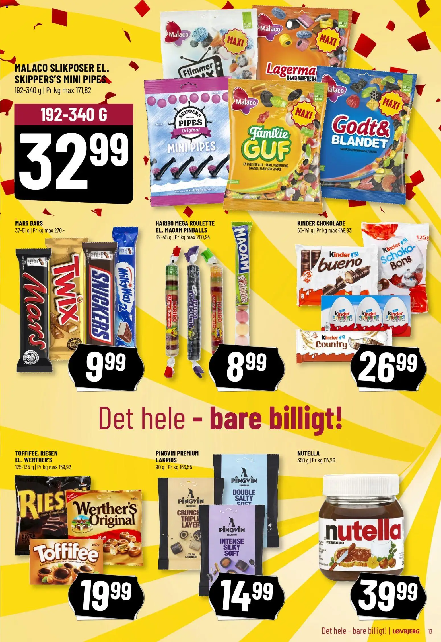 Løvbjerg tilbudsavis – gyldig fra 31.10.2025 | Side: 13 | Produkter: Chokolade, Vingummi, Nutella, Søm
