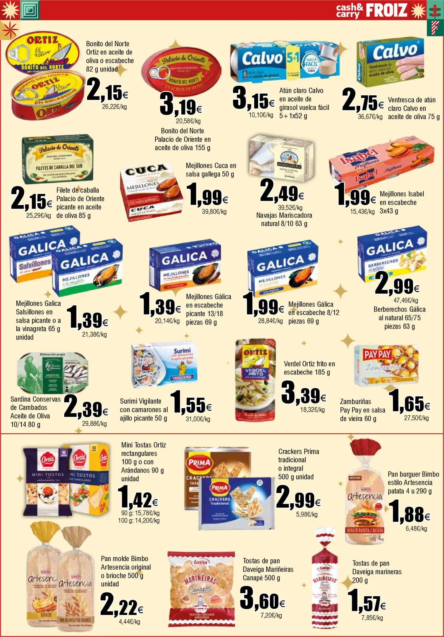 Froiz - Folleto Cash │ válido desde el 18.12.2025 | Página: 15 | Productos: Berberechos, Aceite, Pan, Filete