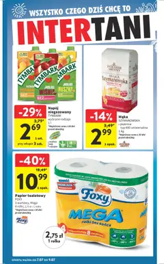 Intermarche Gazetka od 03.07.2025 | Strona: 42 | Produkty: Mąka szymanowska, Papier toaletowy, Rolki, Wiśnie