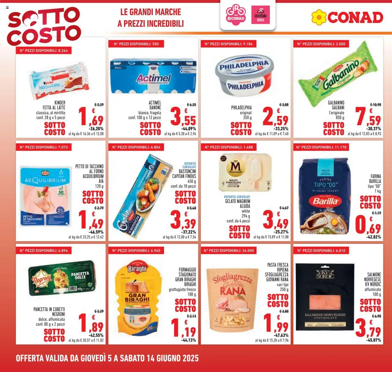 Volantino Conad del 05.06.2025 | Pagina: 2 | Prodotti: Gelato, Formaggio, Farina, Forno