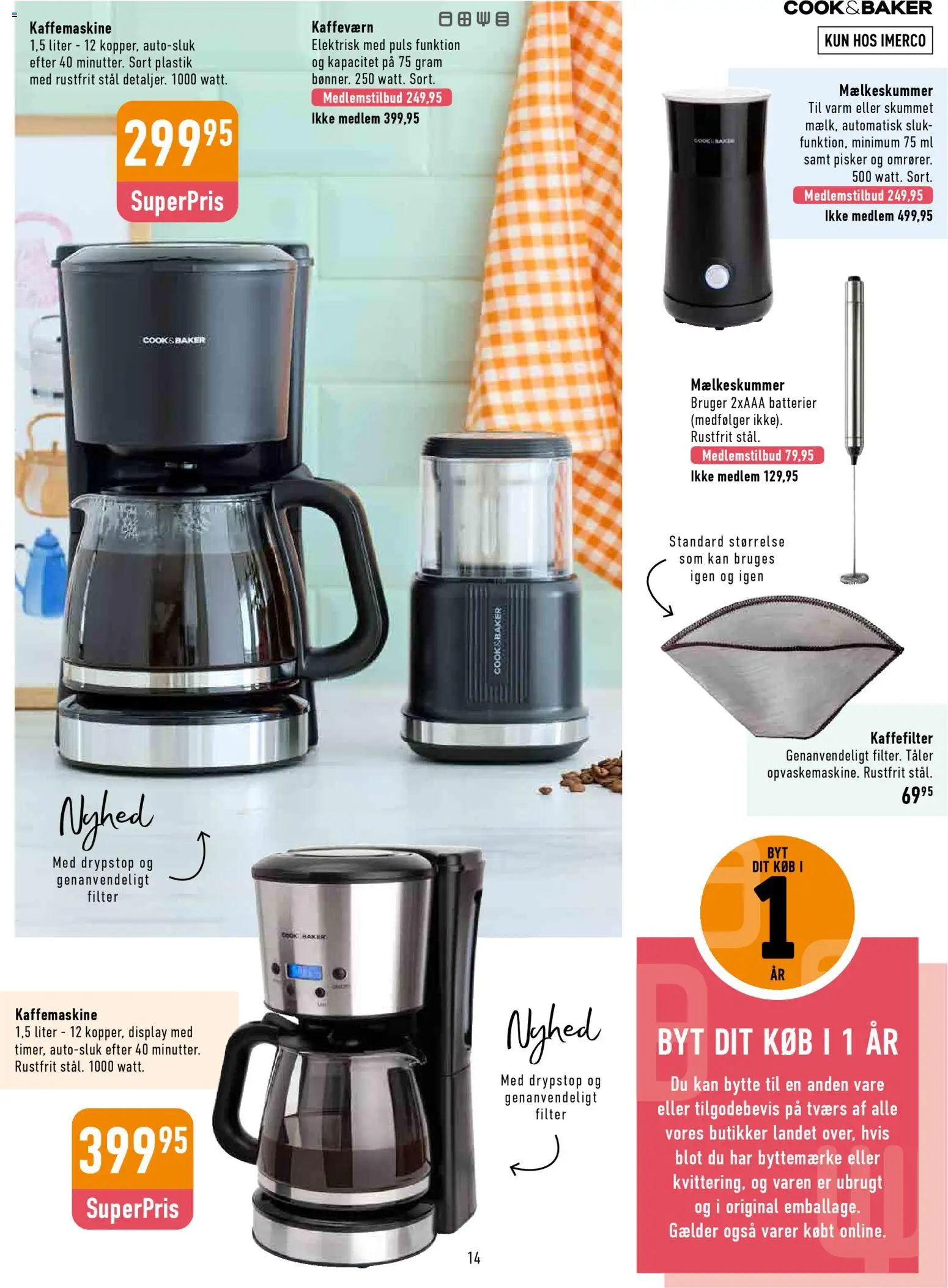 Imerco tilbudsavis – gyldig fra 13.02.2026 | Side: 14 | Produkter: Batterier, Søm, Kaffemaskine