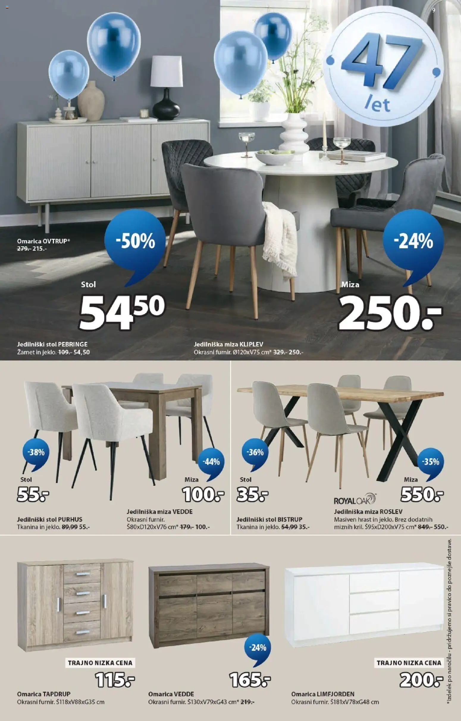 Novi JYSK katalog ponudbe – veljaven od 15.04.2026 | Stran: 9 | Izdelki: Miza, Stol, Omarica