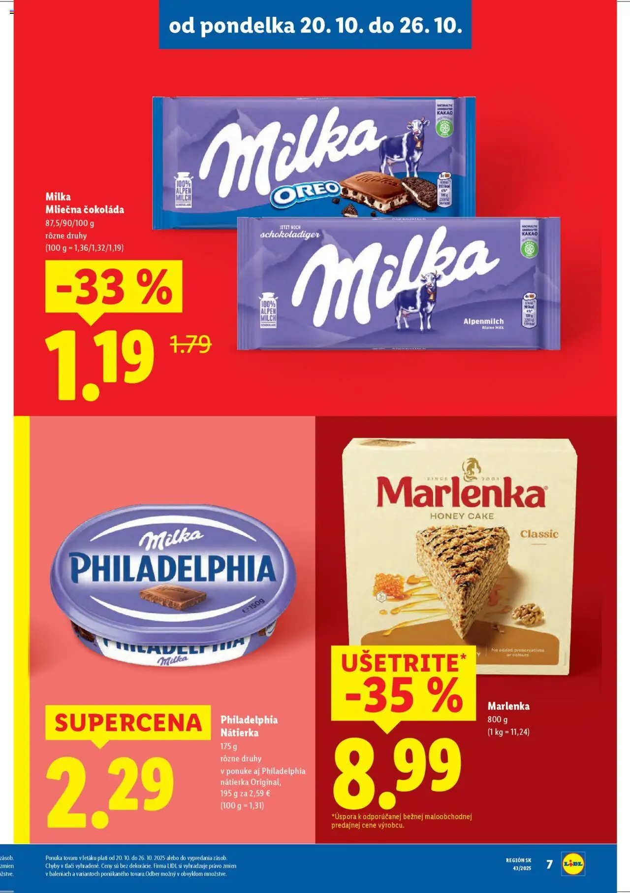 Nové Lidl akcie – leták je platný od 20.10.2025 | Strana: 9 | Produkty: Čokoláda, Marlenka, Milka, Kakao