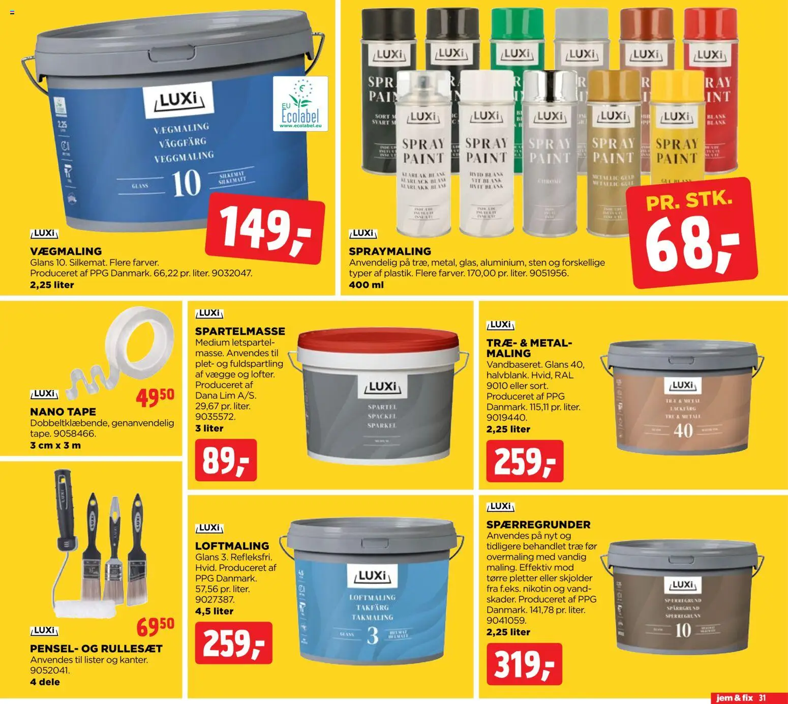 Jem & fix tilbudsavis – gyldig fra 01.03.2026 | Side: 31 | Produkter: Spartelmasse, Maling