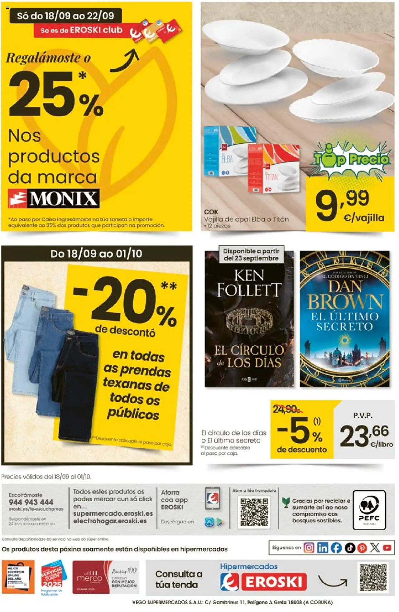 Eroski - ¡Ofertón! 2a unidade -70 │ válido desde el 18.09.2025 | Página: 39 | Productos: Βρεφικό κρεβάτι