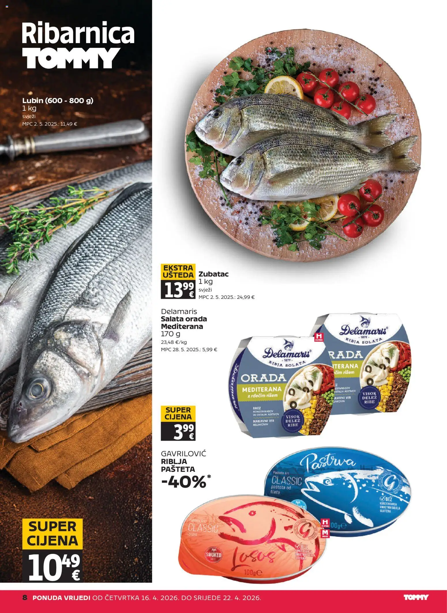 Tommy katalog | vrijedi od 16.04.2026 | Stranica: 8 | Proizvodi: Pašteta, Salata