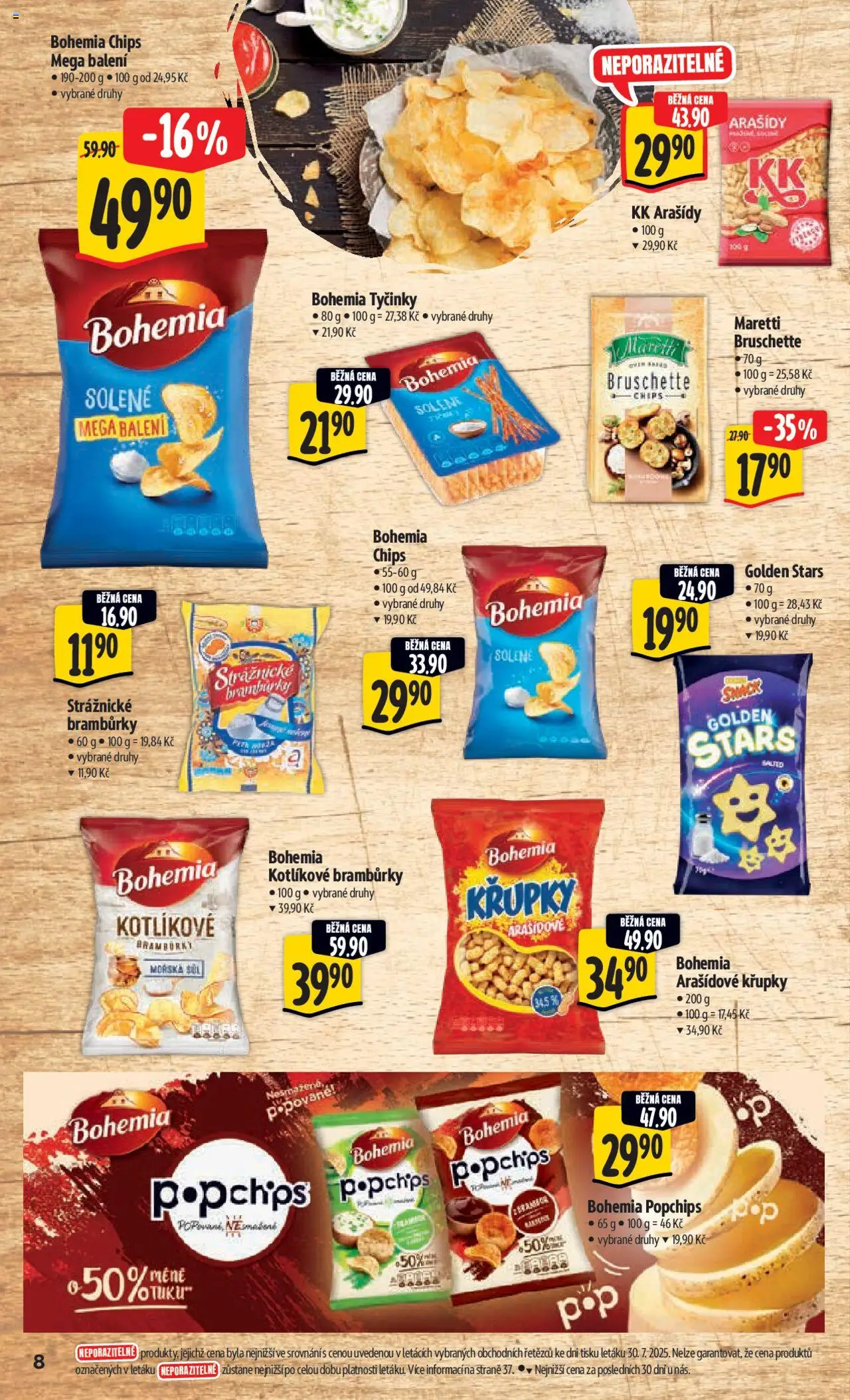 Albert leták - Hypermarket od 06.08.2025 | Strana: 13 | Produkty: Tyčinky, Arašídy, Křupky, Bohemia chips