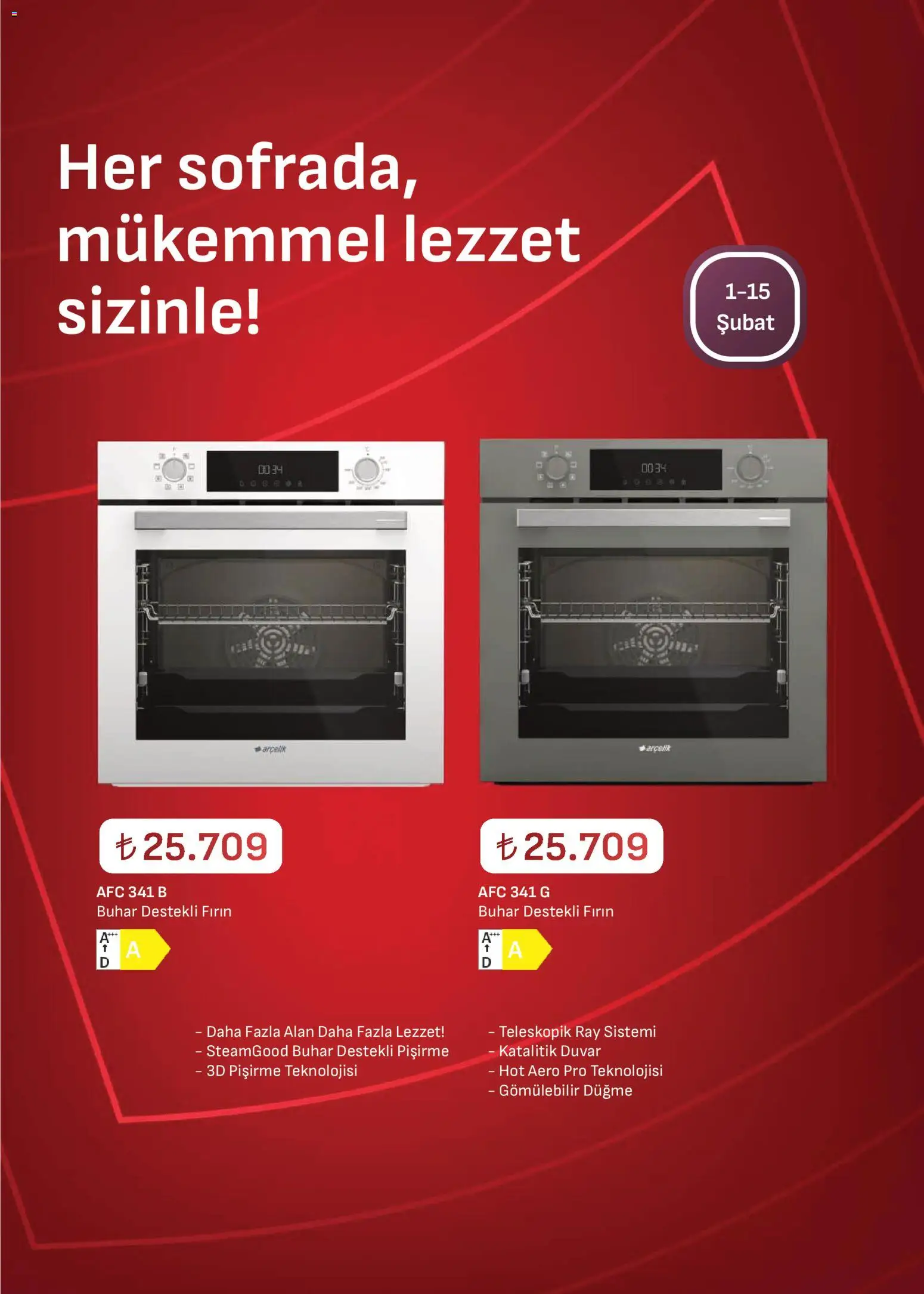 Arçelik Ankastre Kataloğu - 01.02.2026 tarihinden itibaren geçerlidir | Sayfa: 22