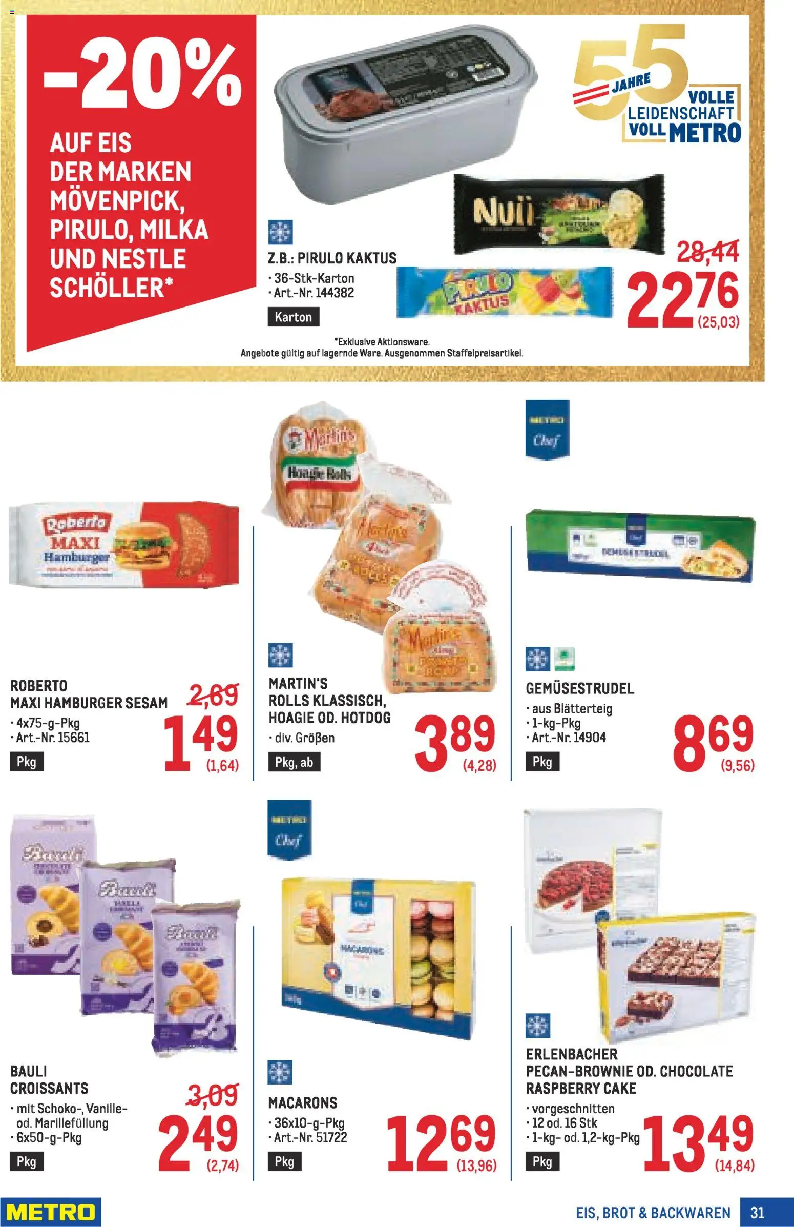 Metro angebote Profi MP08 gültig ab 02.04.2026 | Seite: 31 | Produkte: Eis, Brot