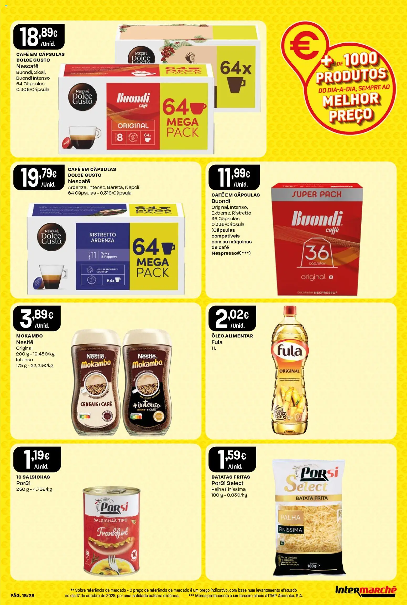 Intermarché Folheto Contact │ válido de 13.11.2025 | Página: 15 | Produtos: Batata frita, Óleo, Café, Cereais