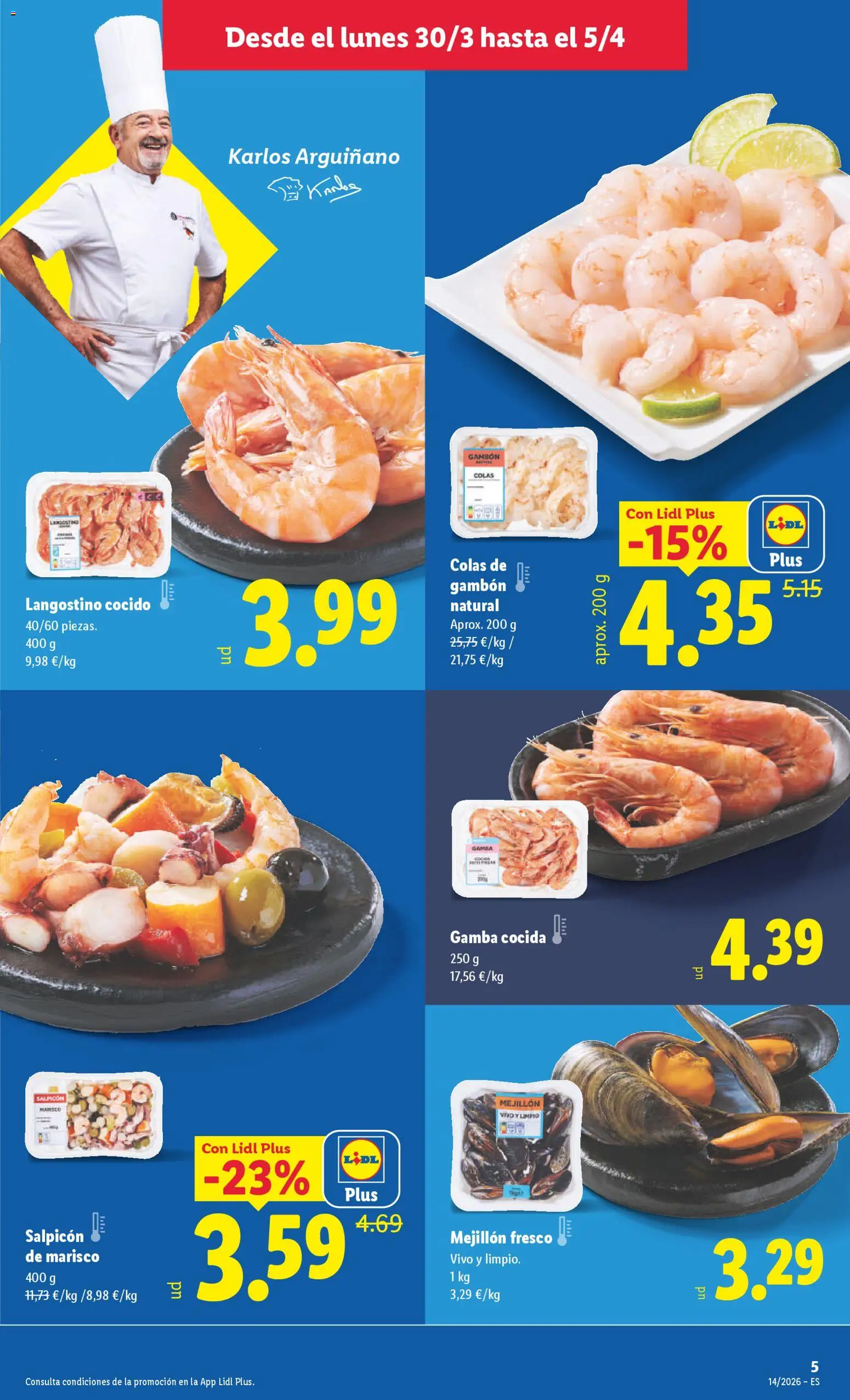 Lidl folleto │ válido desde el 30.03.2026 | Página: 7 | Productos: Langostino, Gamba
