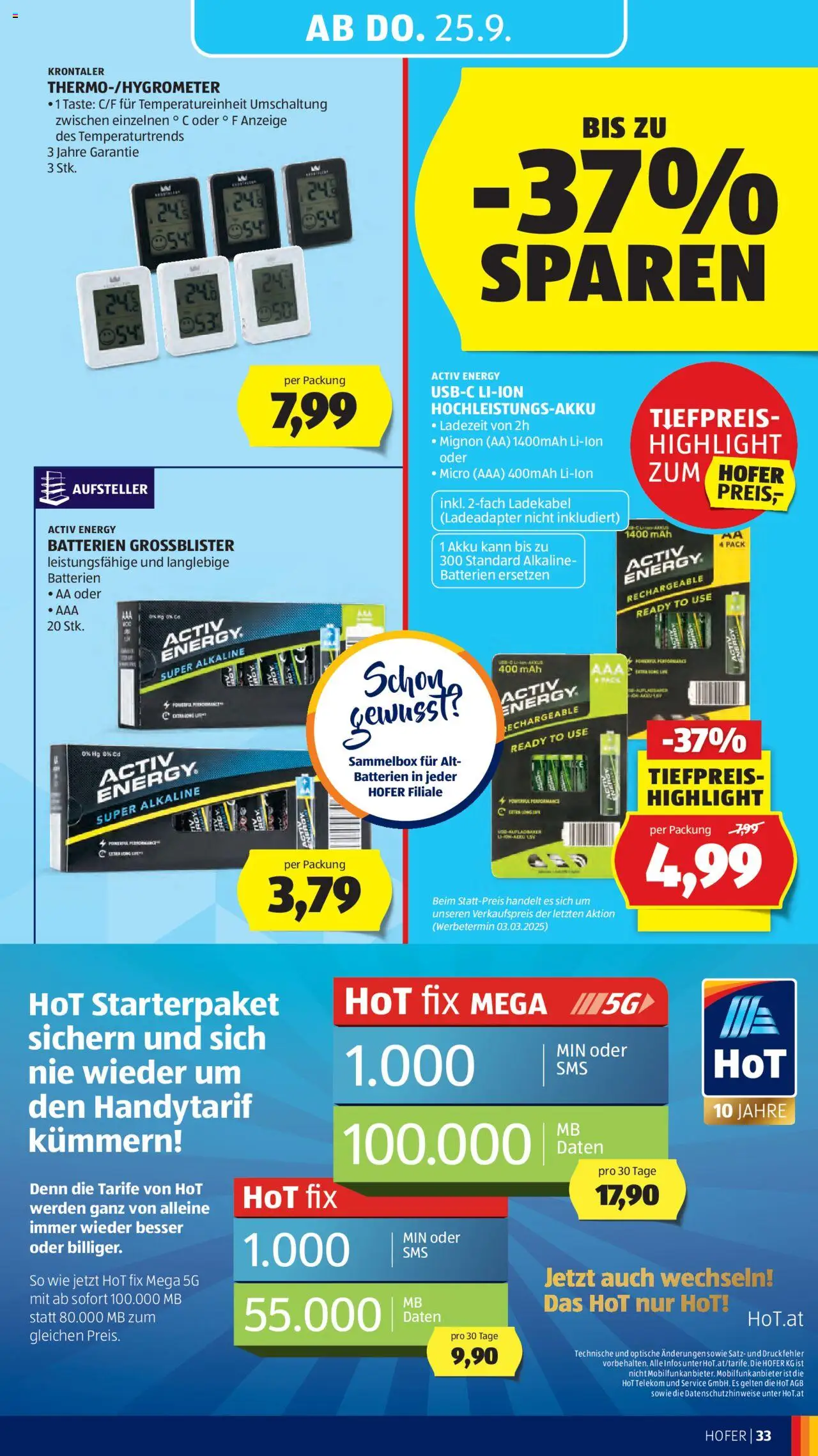 Hofer Flugblatt gültig ab 19.09.2025 | Seite: 37