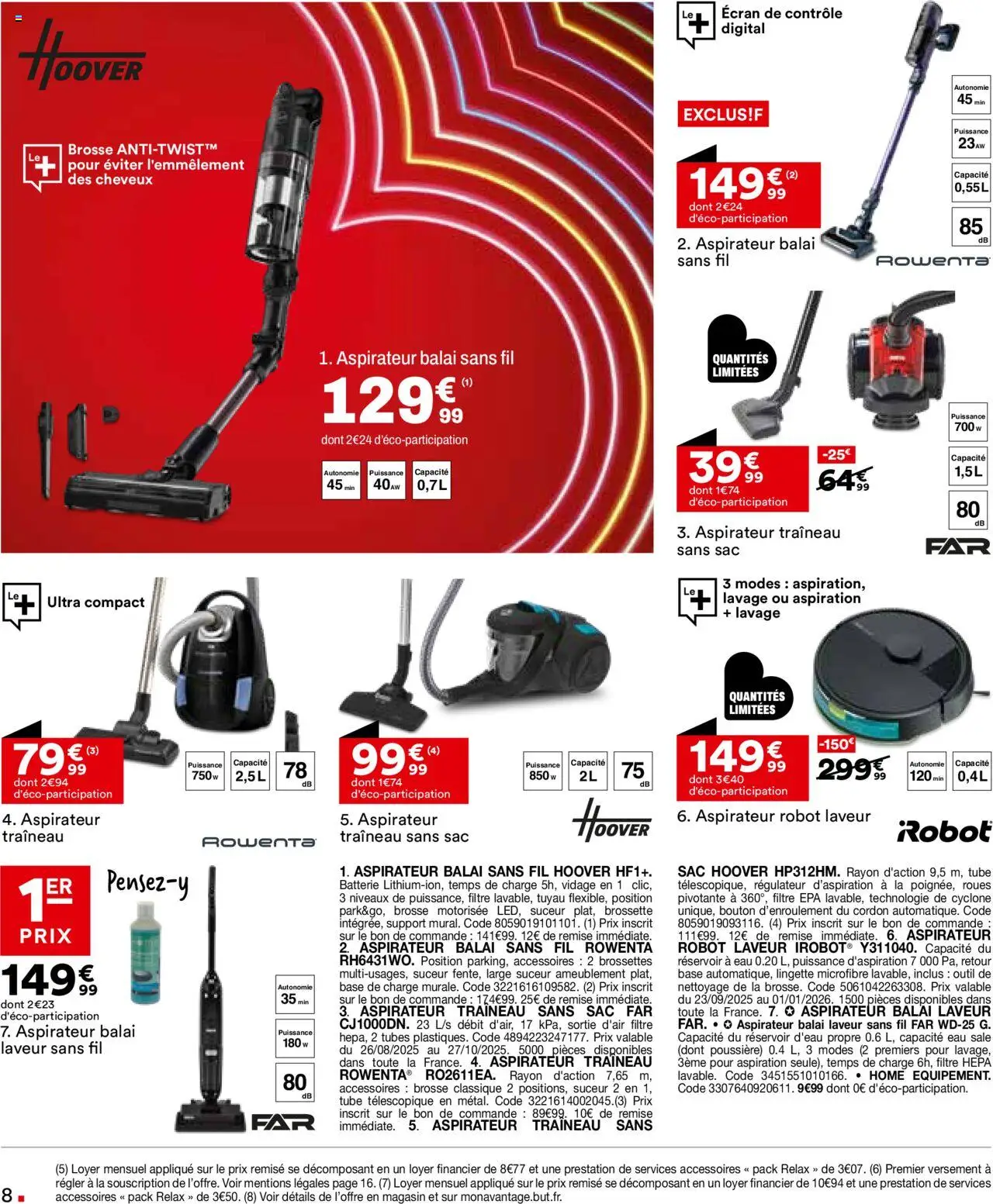 {H1} | Page: 8 | Produits: Filtre, Sac, Batterie, Aspirateur robot