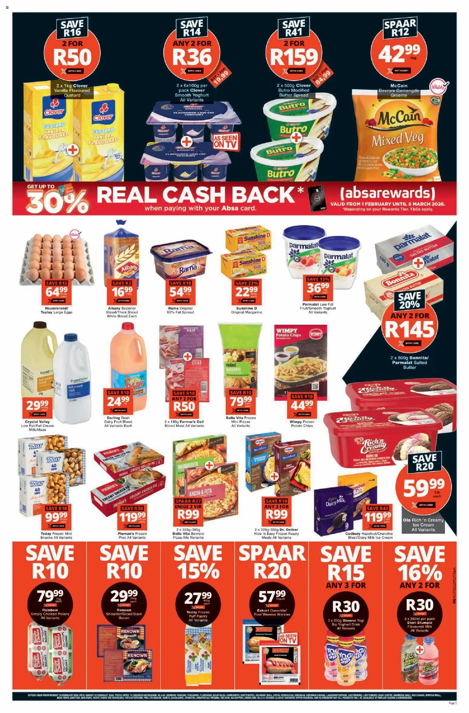 New Checkers catalogue – valid from 16.02.2026 | Page: 5 | Products: Beans, Coffee, Cream, Fruit