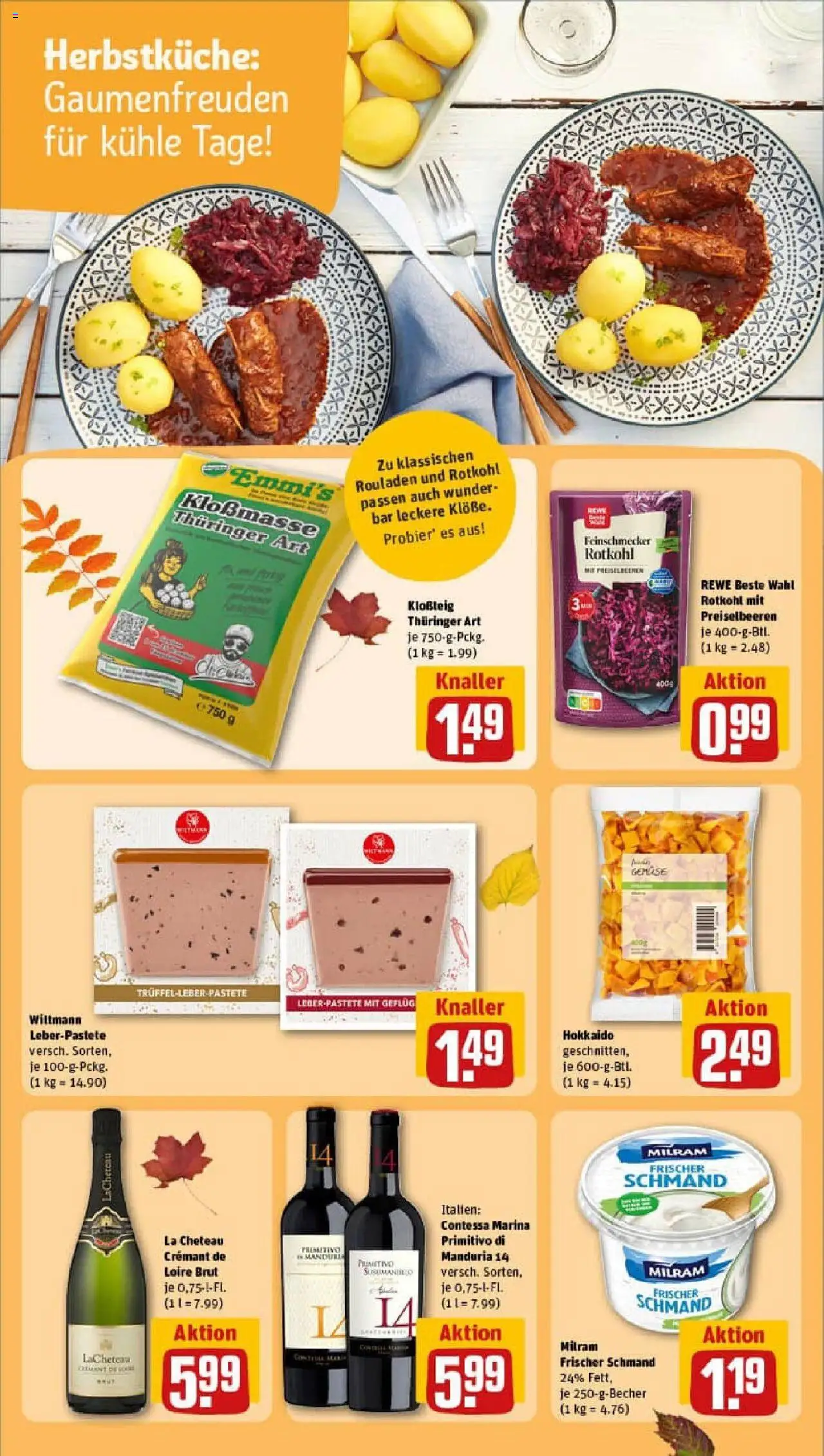 Rewe prospekt Golßen	 – gültig ab 13.10.2025 | Seite: 16 | Produkte: Rotkohl, Milram