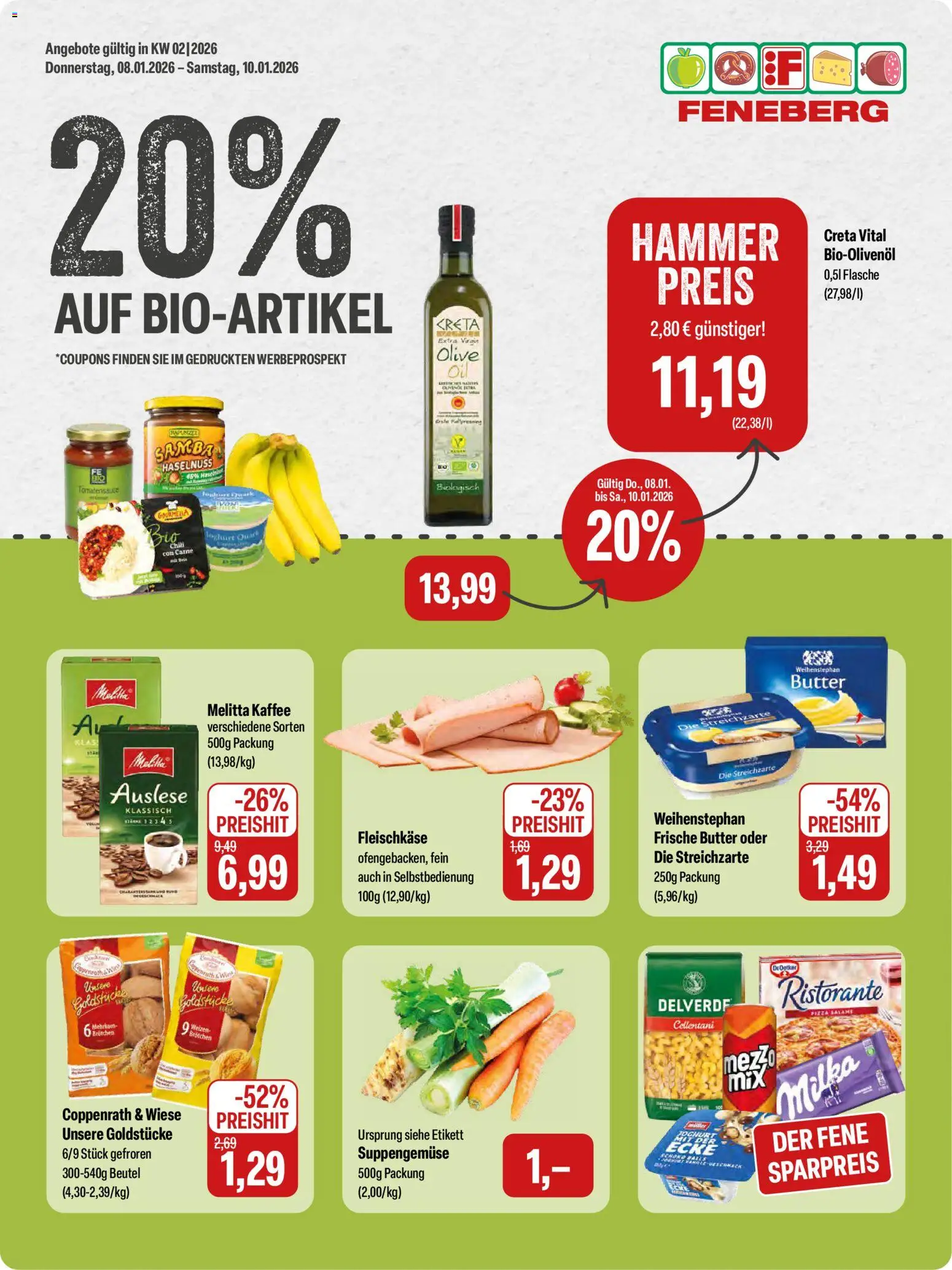 Feneberg Angebote – gültig ab 08.01.2026 | Seite: 1 | Produkte: Melitta, Melitta kaffee, Kaffee, Milka