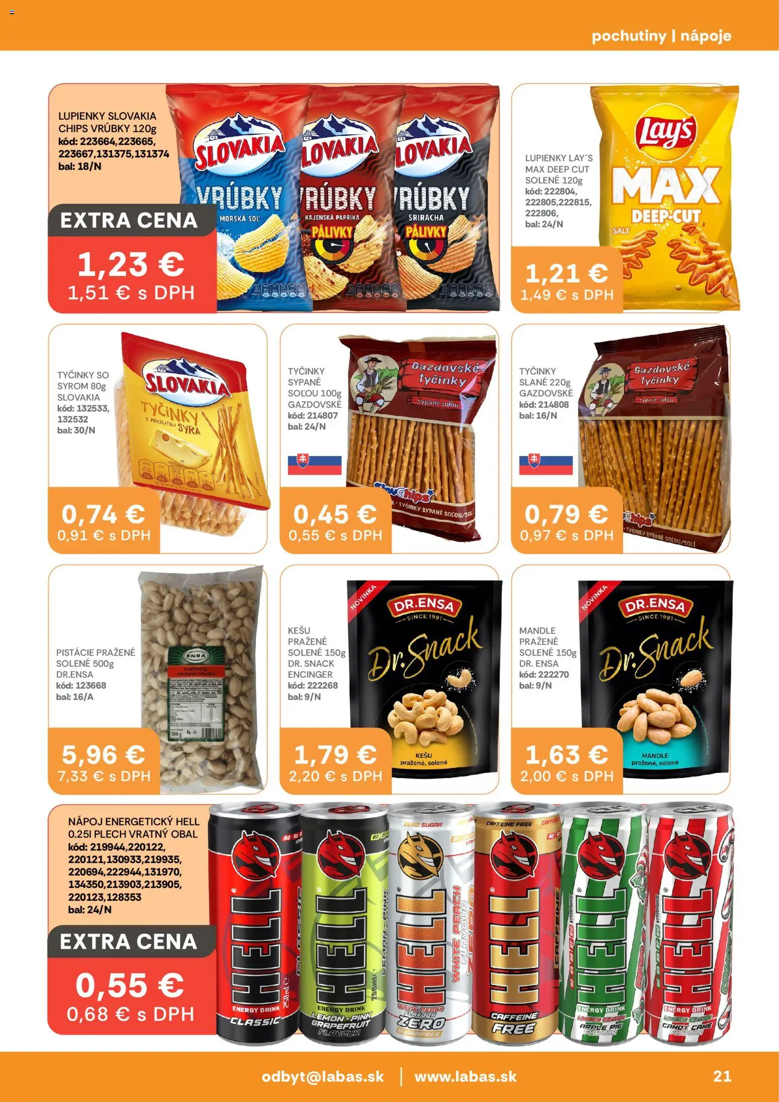 Nové Labaš akcie – leták je platný od 24.04.2026 | Strana: 21 | Produkty: Paprika, Grapefruit, Soľ, Pistácie