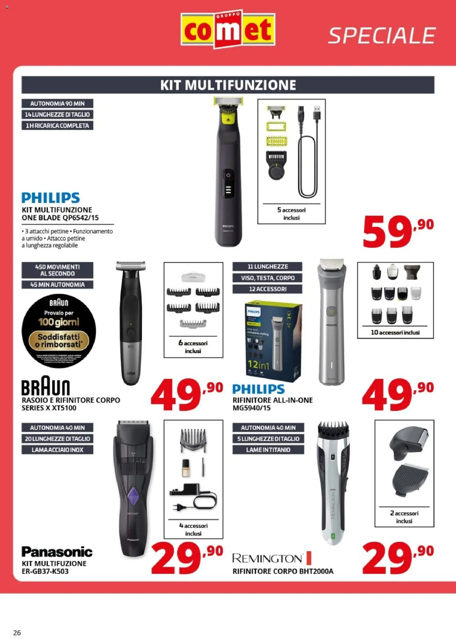 Volantino Comet del 09.01.2026 | Pagina: 26 | Prodotti: Pettine, Rasoio