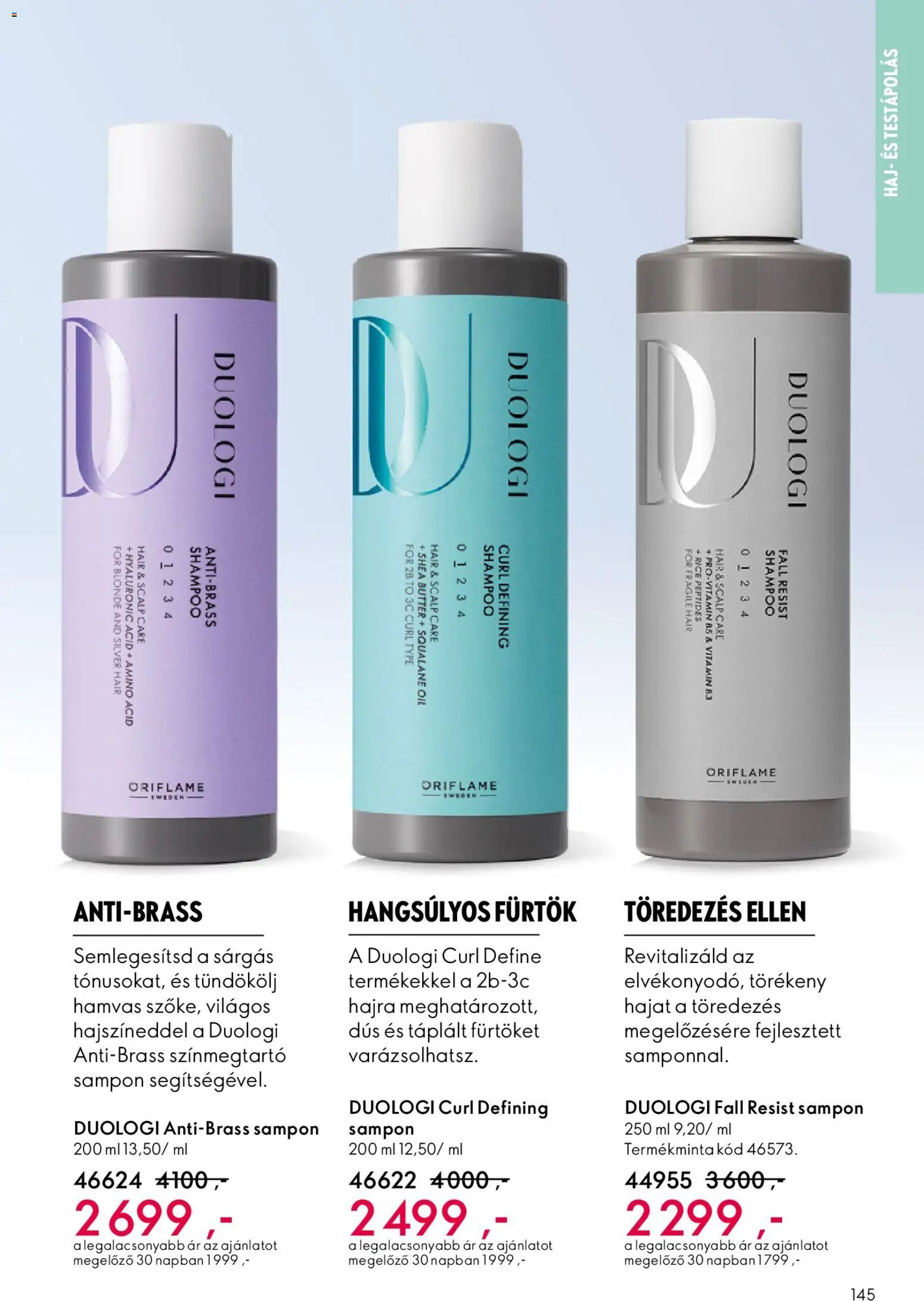 Oriflame akciós ujság - amely érvényes a következő dátumtól: 03.12.2025 | Oldal: 145 | Termékek: Sampon