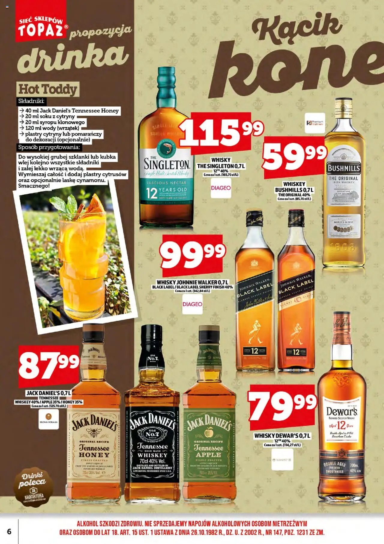 Topaz Gazetka alkoholowa od 01.06.2025 | Strona: 8 | Produkty: Cytryny, Szklanki, Finish, Whisky