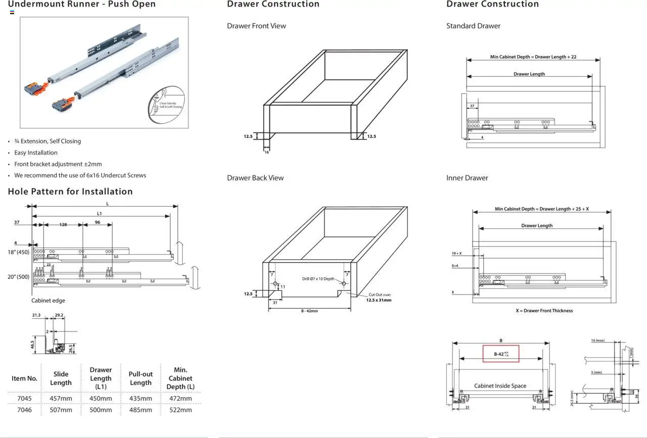 Gelmar - Undermount Runner Push Open │ valid from 12.02.2024 | Page: 2 | Products: Drill