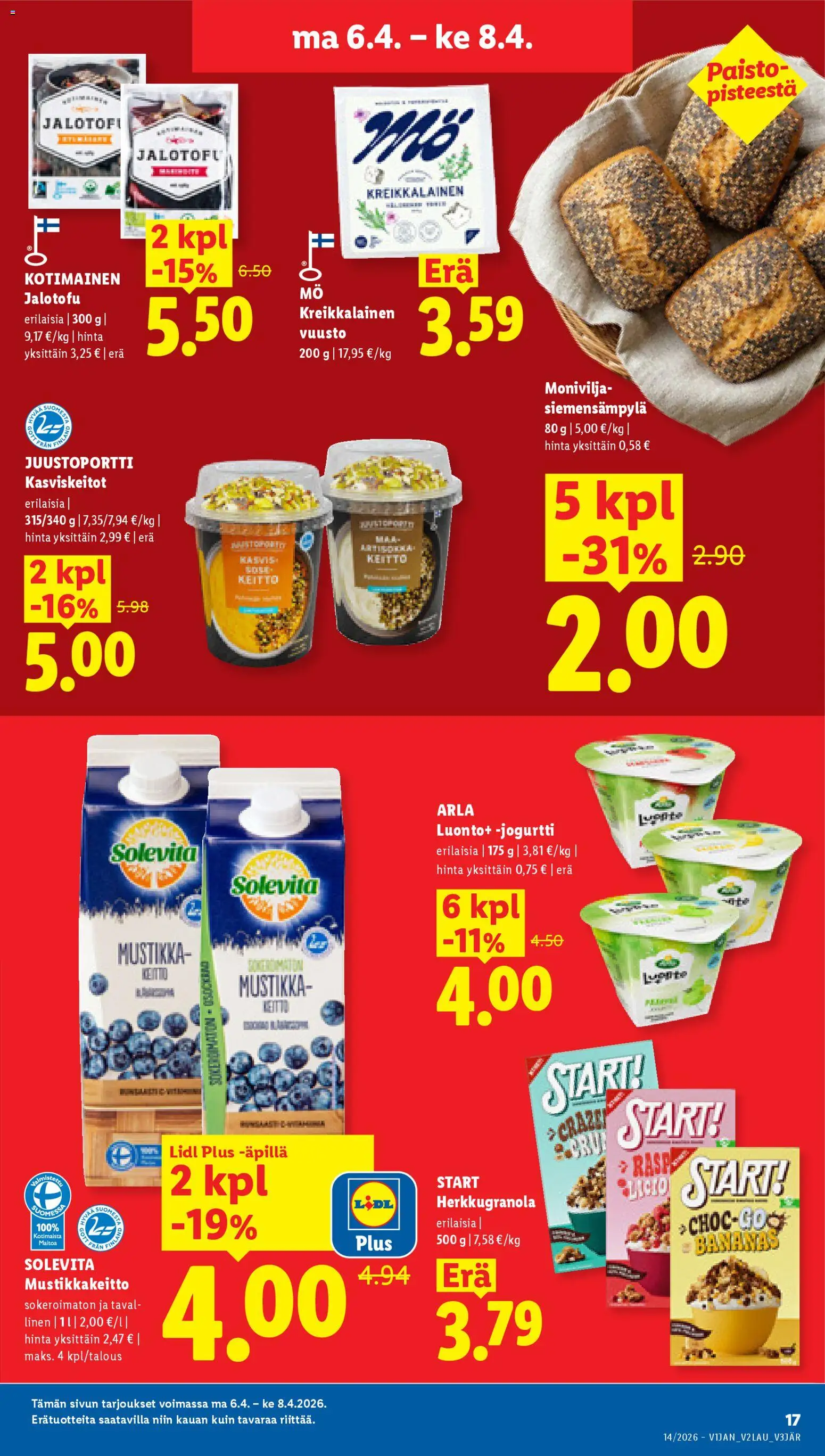 Lidl tarjoukset - Helsinki – voimassa 01.04.2026 alkaen | Sivu: 21 | Tuotteet: Mustikka, Jogurtti