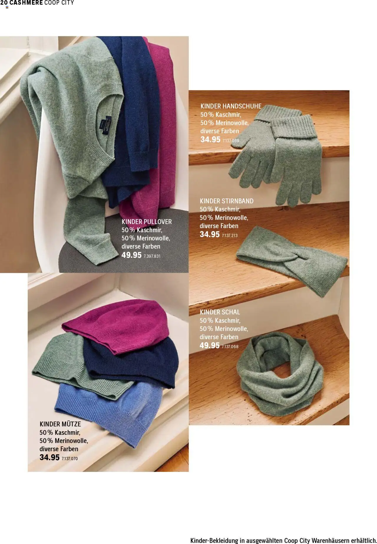Coop City Aktionen Cashmere Kollektion – gültig ab 01.10.2025 | Seite: 20 | Produkte: Pullover, Schal, Handschuhe