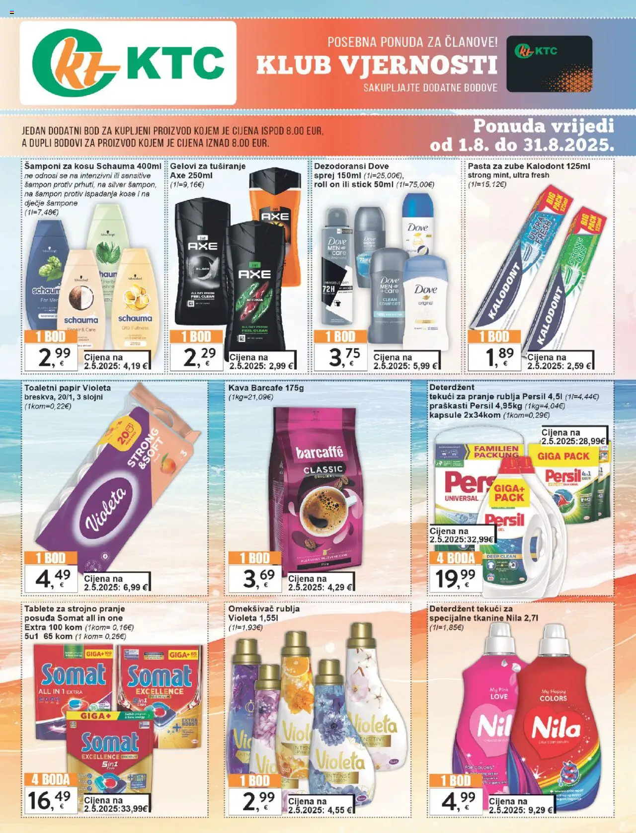 KTC katalog | vrijedi od 14.08.2025 | Stranica: 9 | Proizvodi: Pasta za zube, Toaletni papir, Axe, Persil