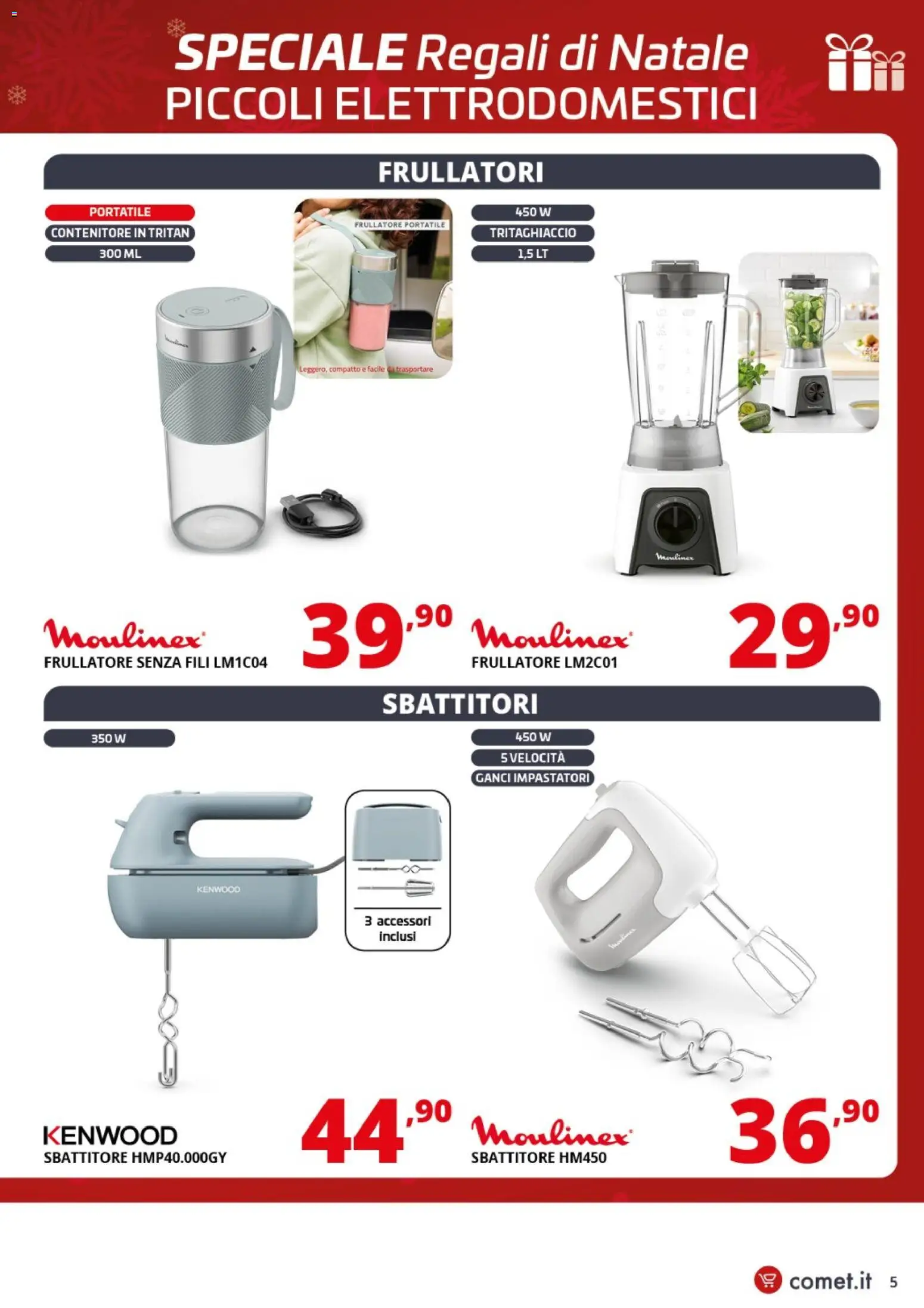 Volantino Comet del 01.12.2025 | Pagina: 5 | Prodotti: Frullatore, Sbattitore, Contenitore