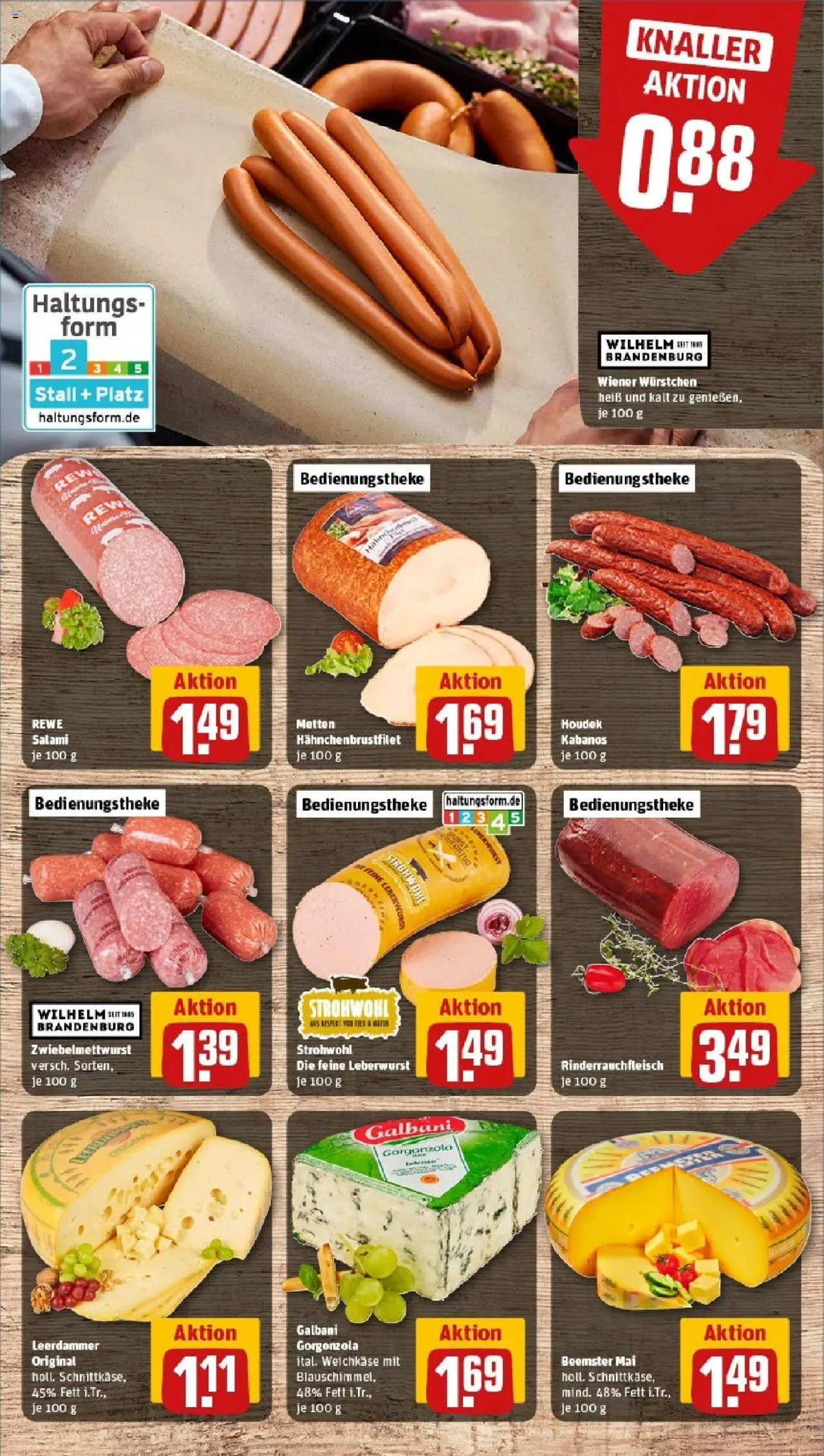 Rewe prospekt Düren	 - gültig ab dem 08.06.2025 | Seite: 9 | Produkte: Wiener wurstchen, Leerdammer, Salami