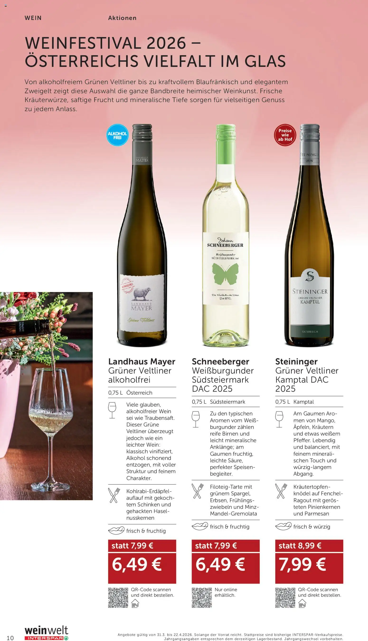 Interspar Wein Welt gültig ab 31.03.2026 | Seite: 10 | Produkte: Zwiebeln, Schinken, Wein