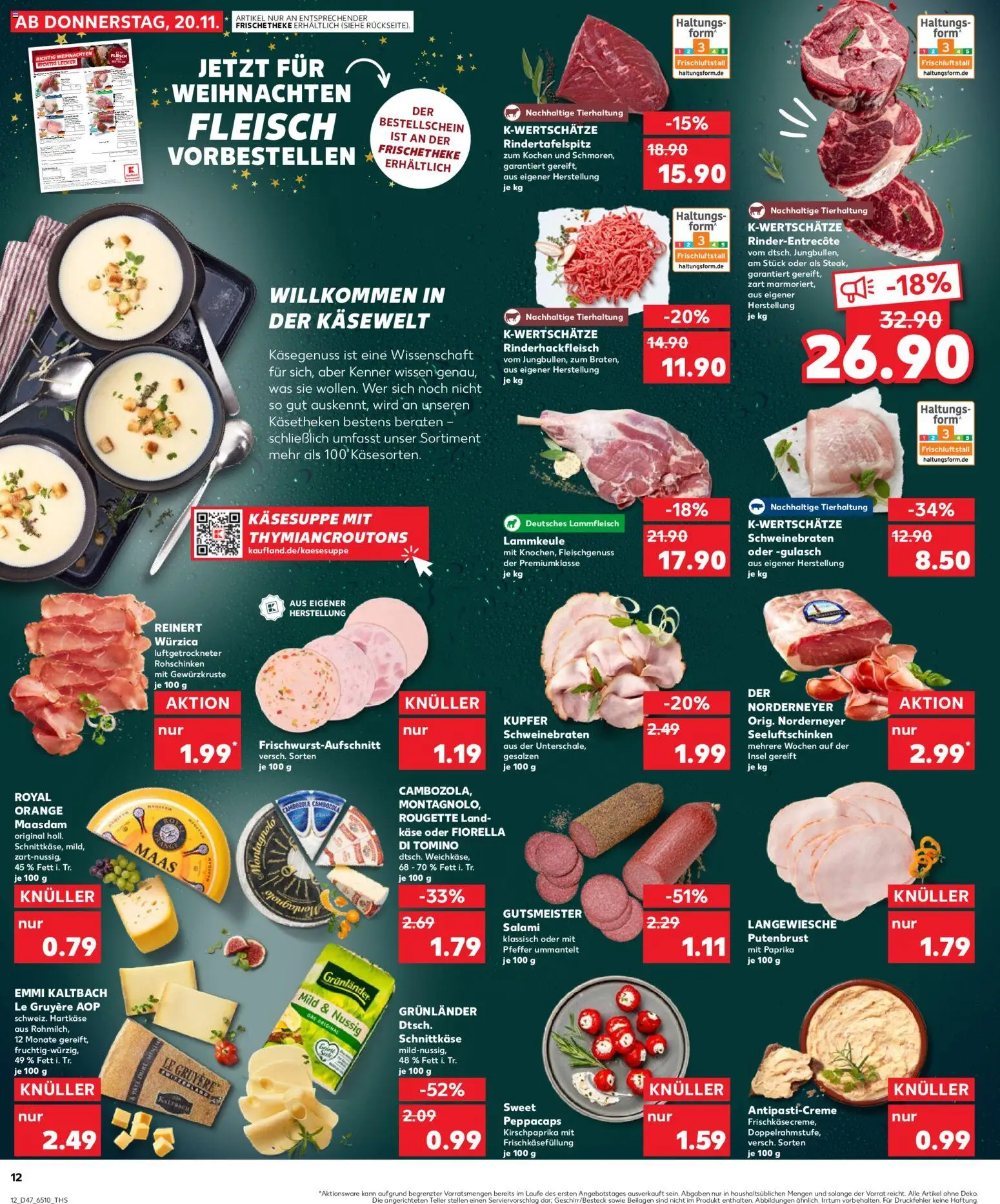 {H1} | Pagina: 12 | Producten: Salami, Kész piskótalap, Gruyère, Was