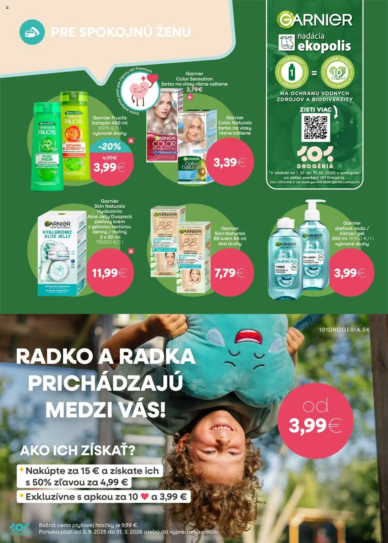 Nové 101 drogerie akcie – leták je platný od 01.10.2025 | Strana: 4 | Produkty: BB krém, Šampón, Voda, Toner